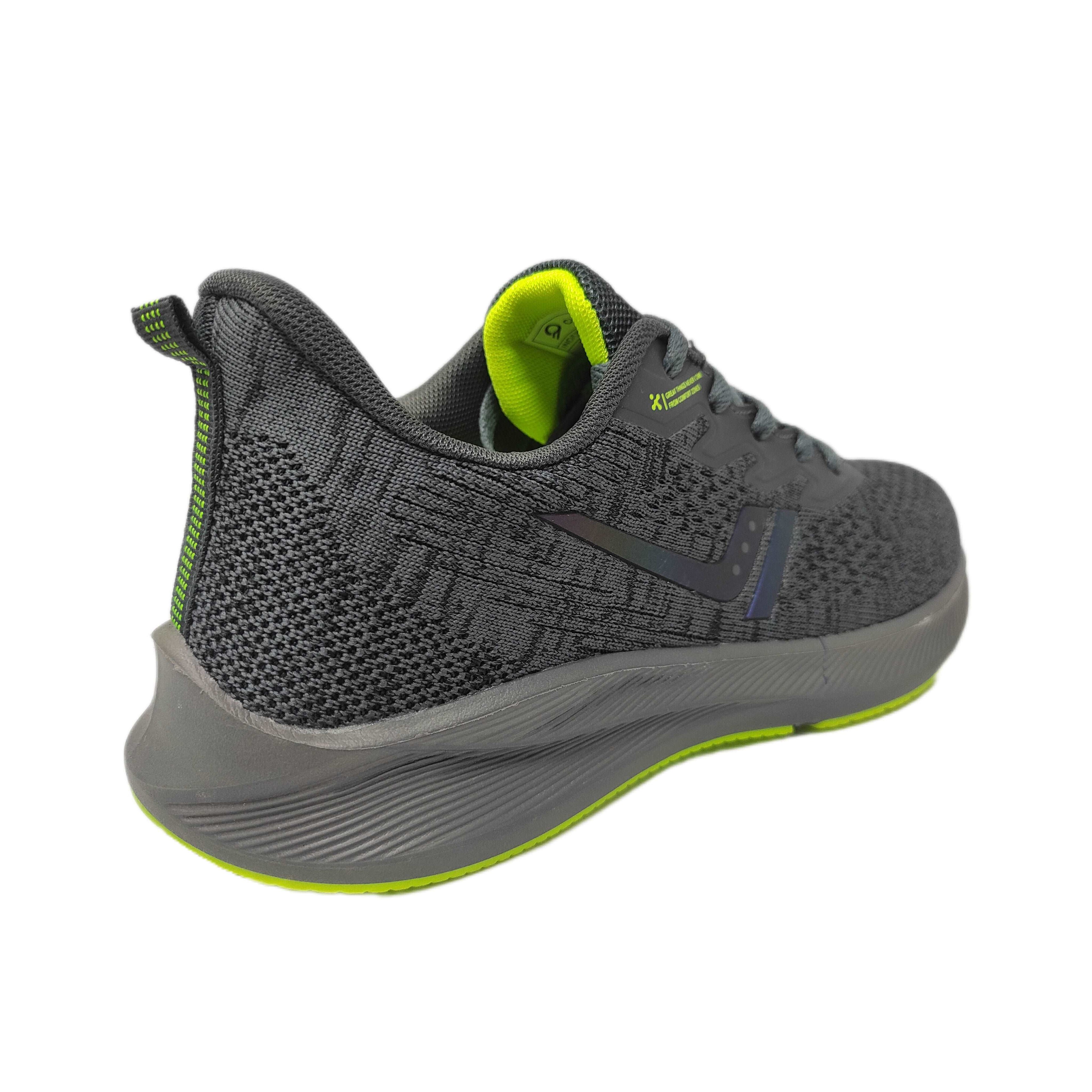 Calcetto CLT-0964 D Grey Lime Running Sports Shoe For Men