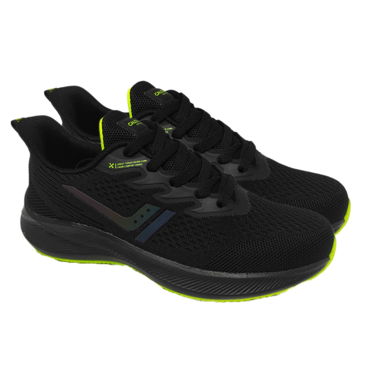 Calcetto CLT-0964 Black Lime Running Sports Shoe For Men