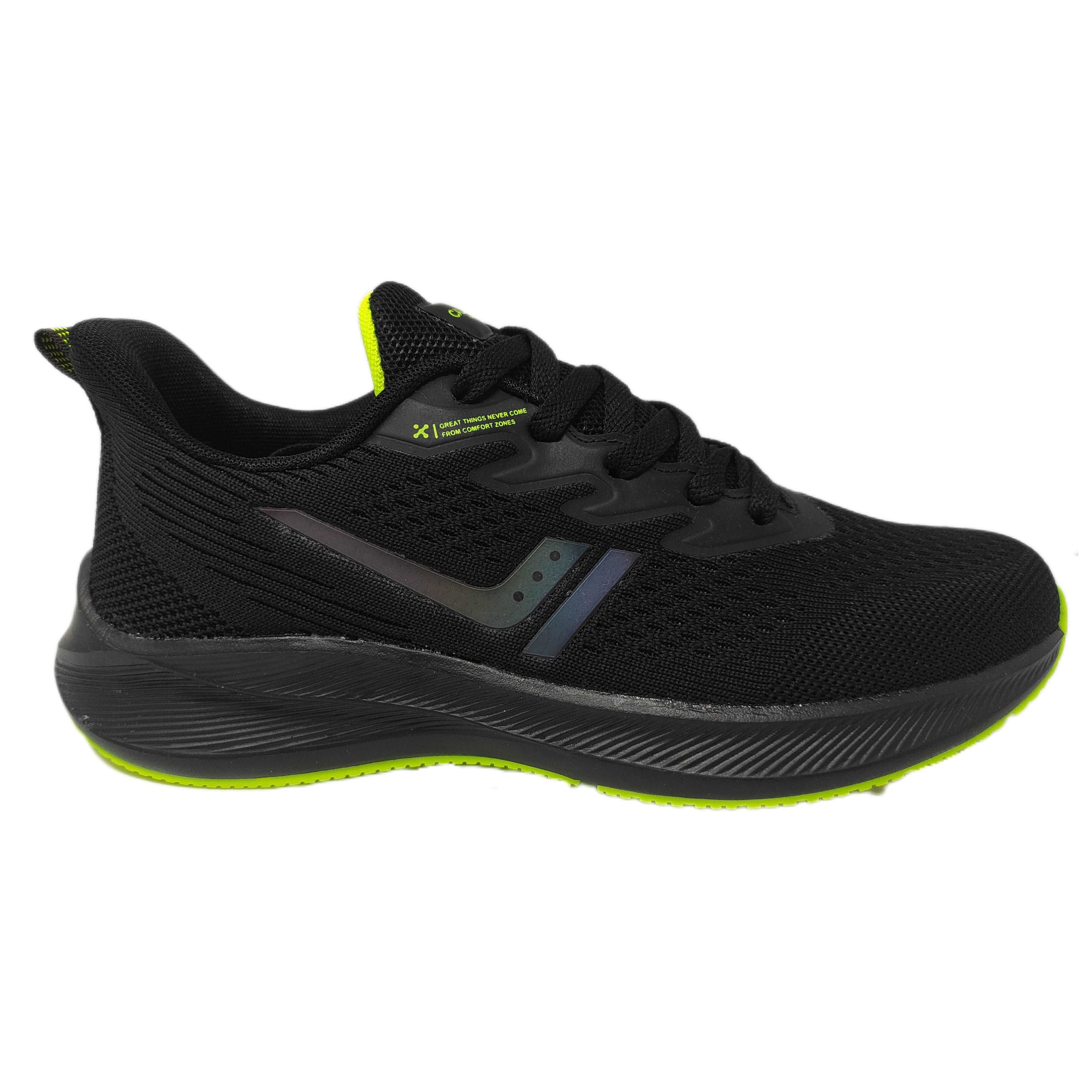 Calcetto CLT-0964 Black Lime Running Sports Shoe For Men