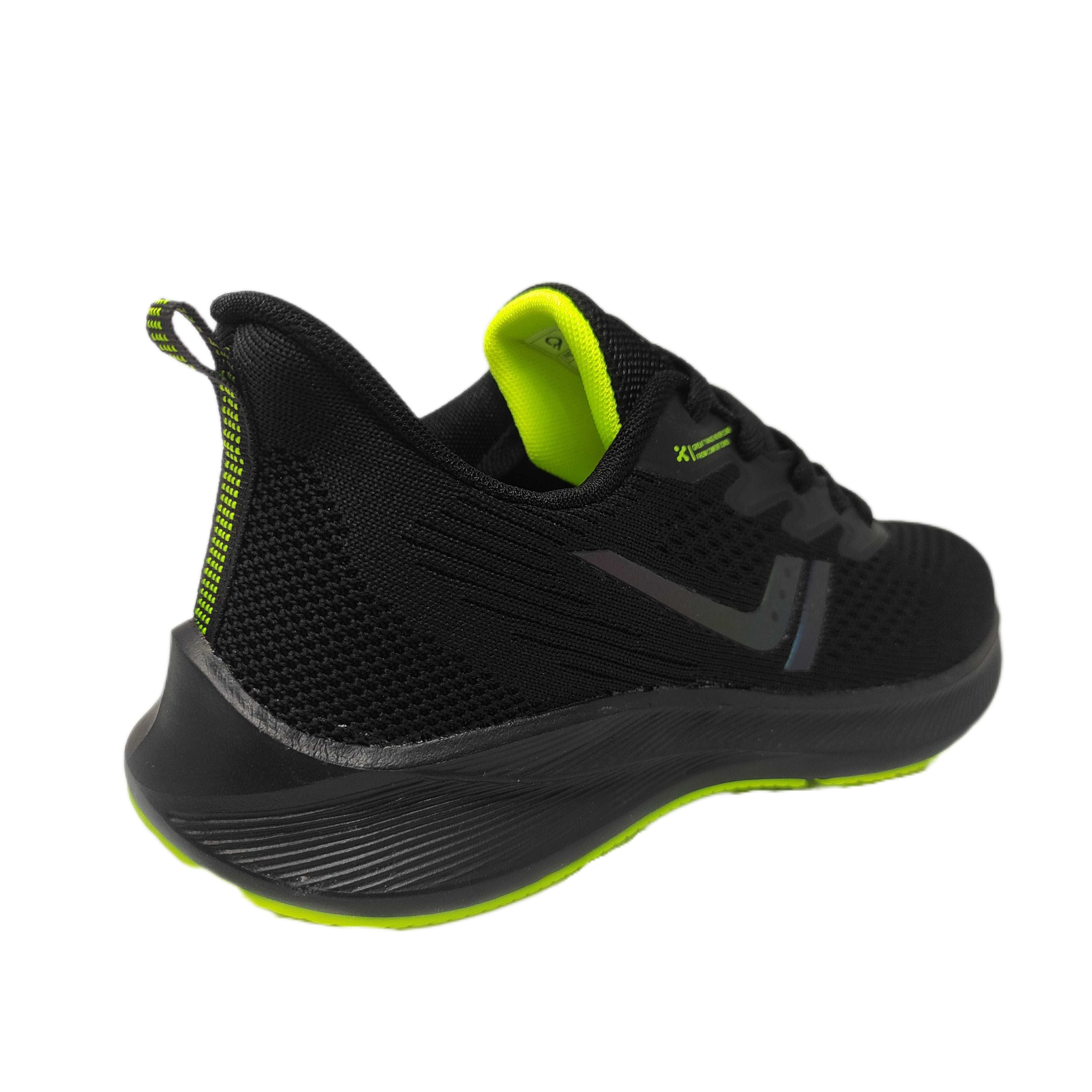 Calcetto CLT-0964 Black Lime Running Sports Shoe For Men