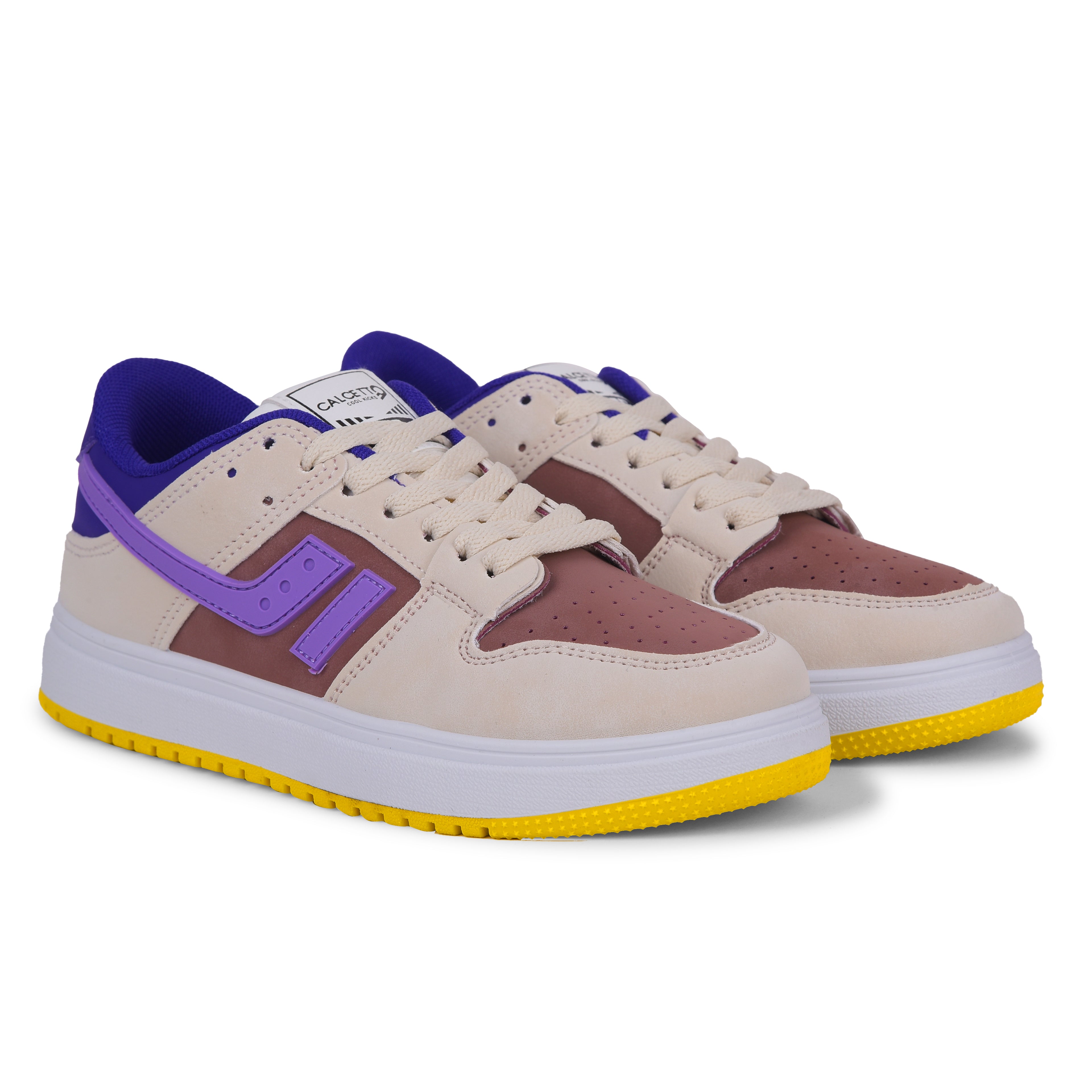 Women CLT-9833 Sneakers Beige Purple