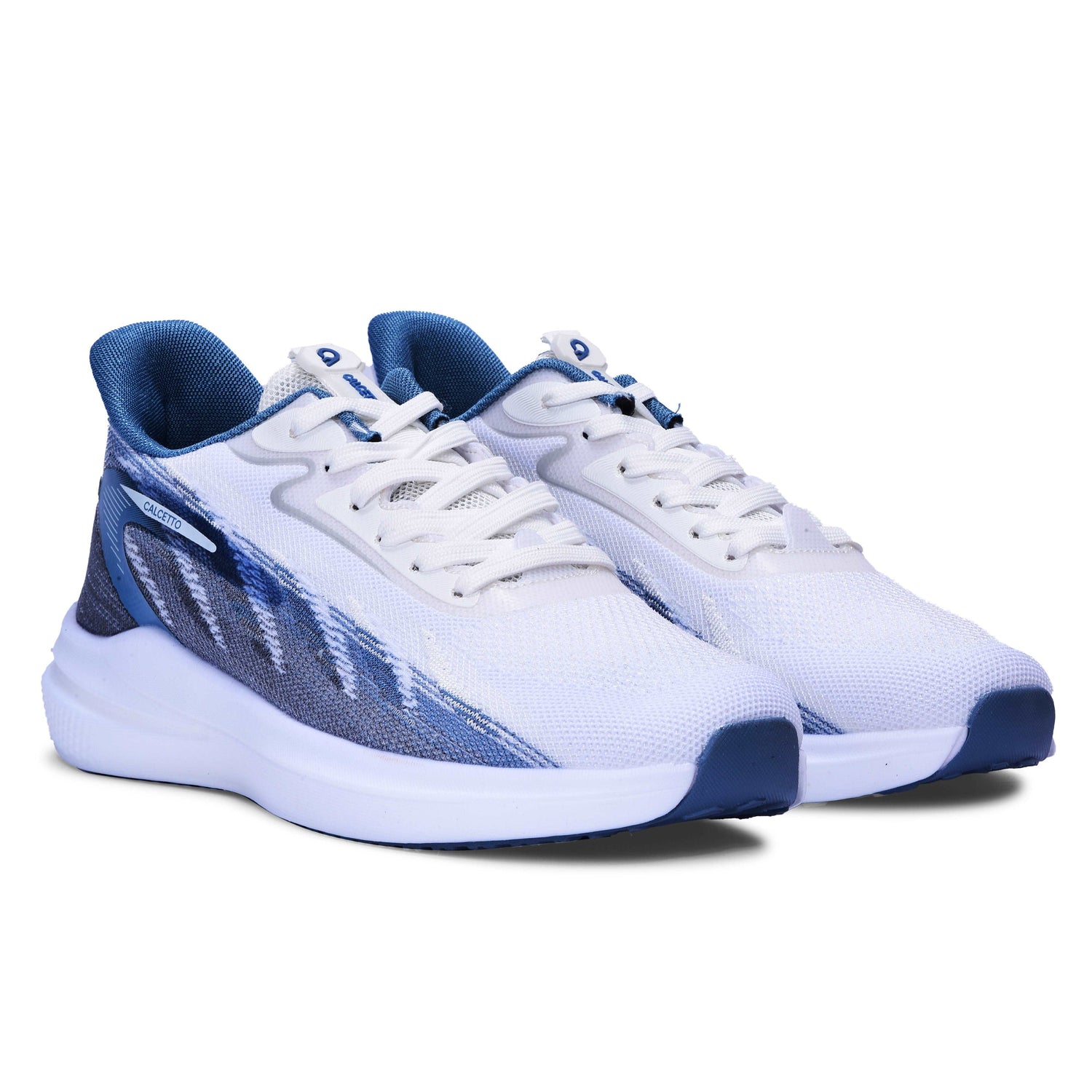 Calcetto CLT-0989 White Blue Running Sports Shoe For Men
