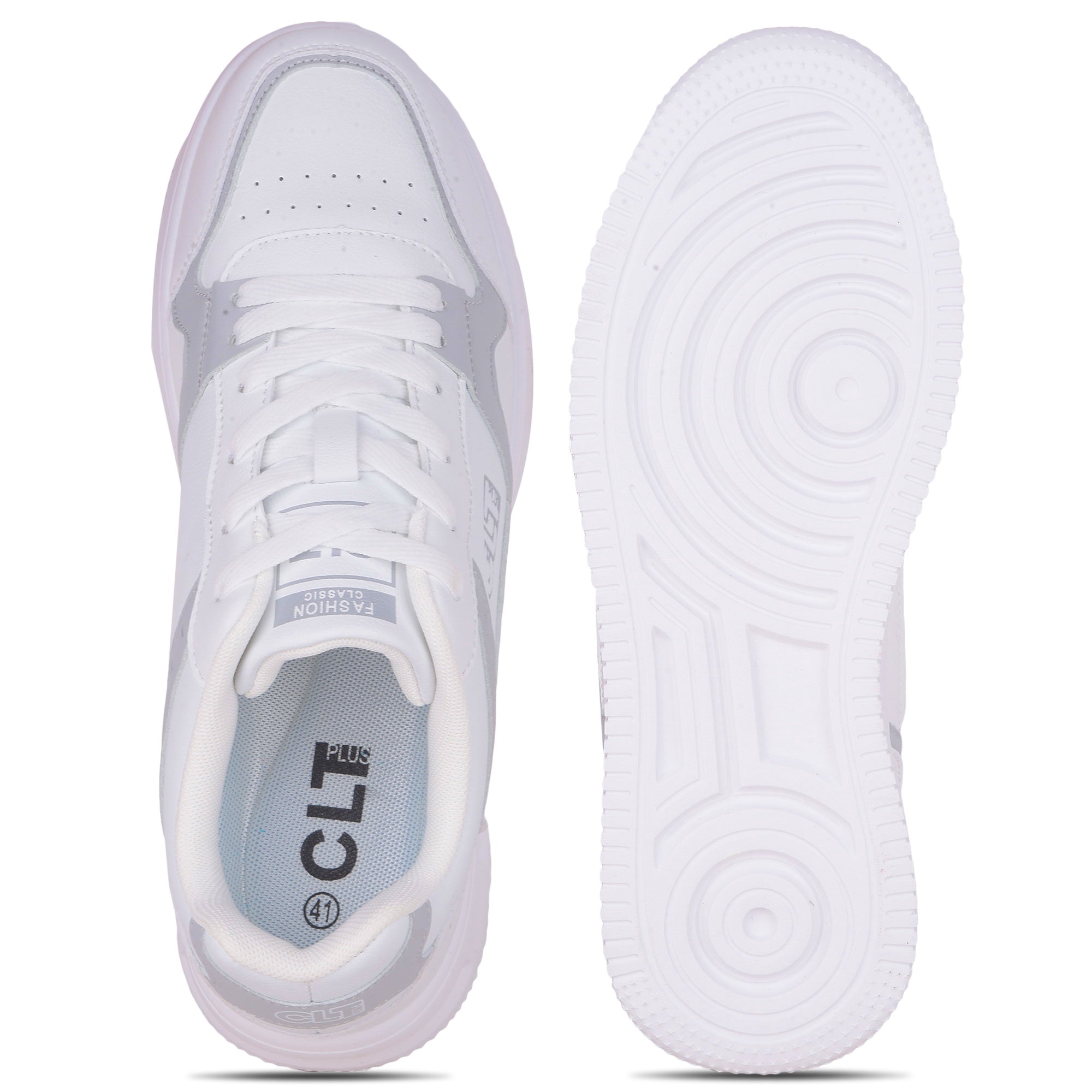 Calcetto Plus-9502 White Grey Men Sneaker