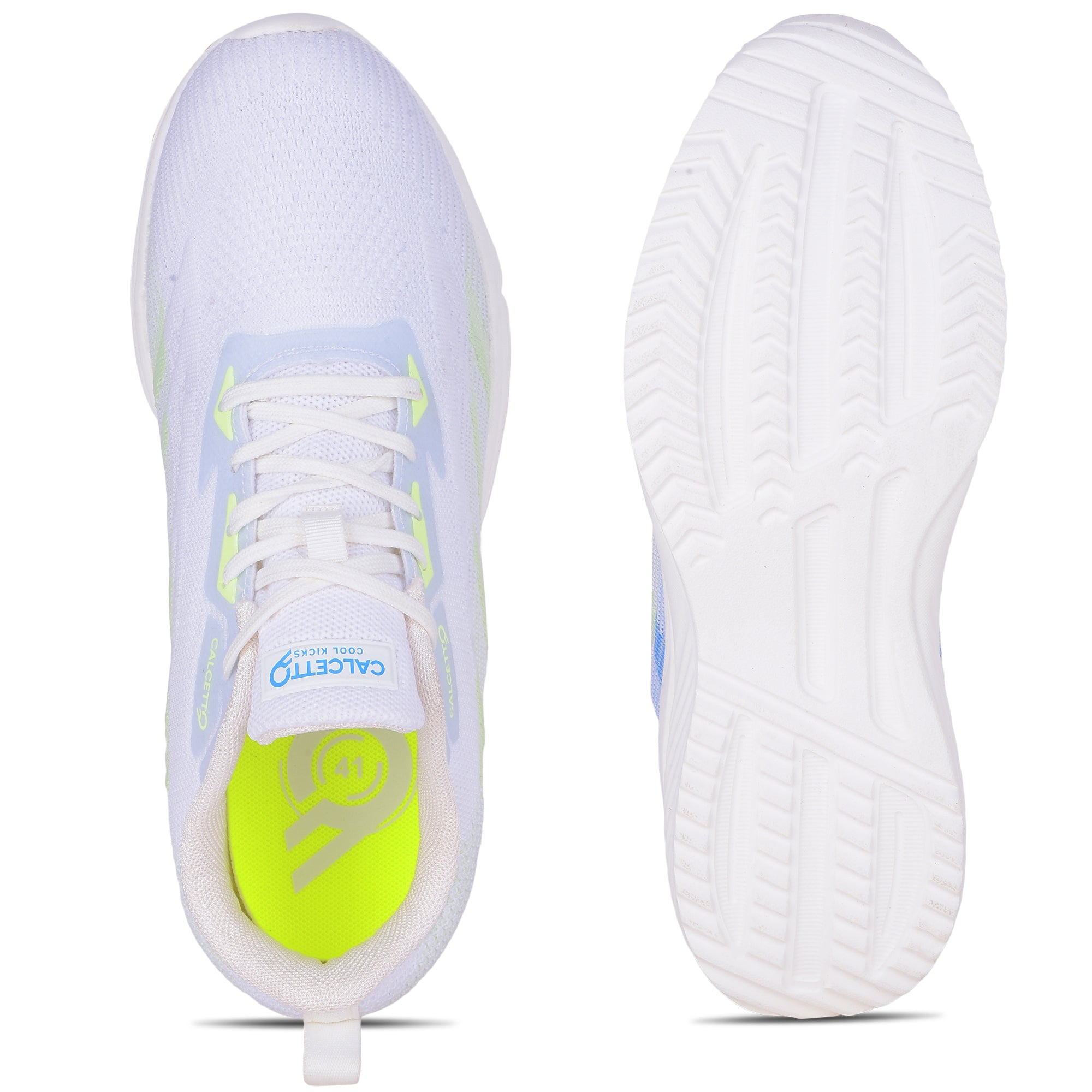 Calcetto CLT-2034 White Green Blue Men Casual Shoe