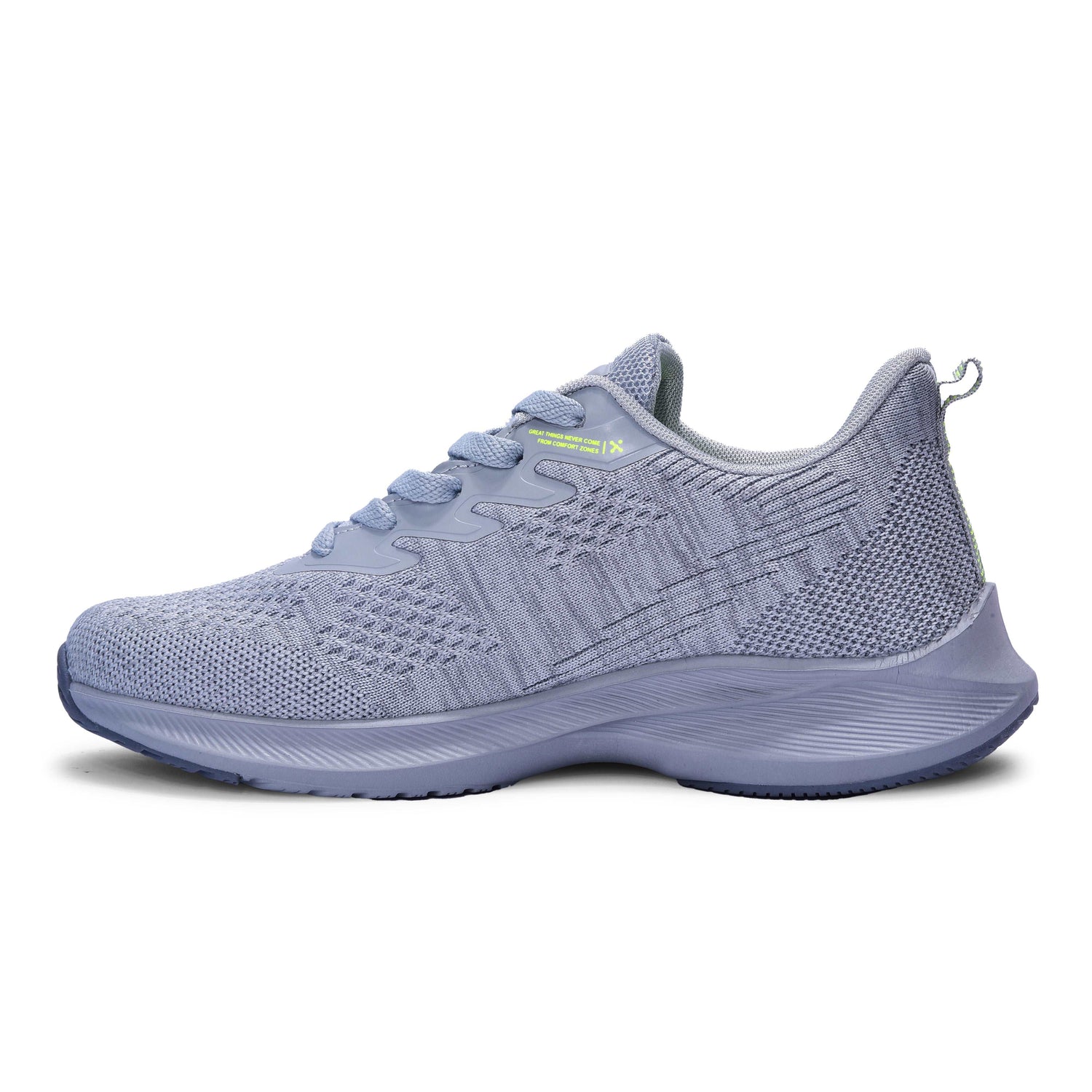 Calcetto CLT-0964 L Grey Lime Running Sports Shoe For Men