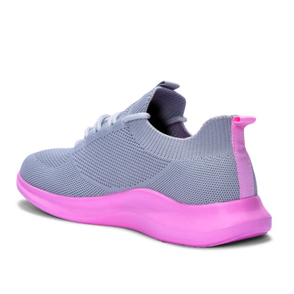 Calcetto CLT-9818 L Grey Pink Casual Shoe For Women
