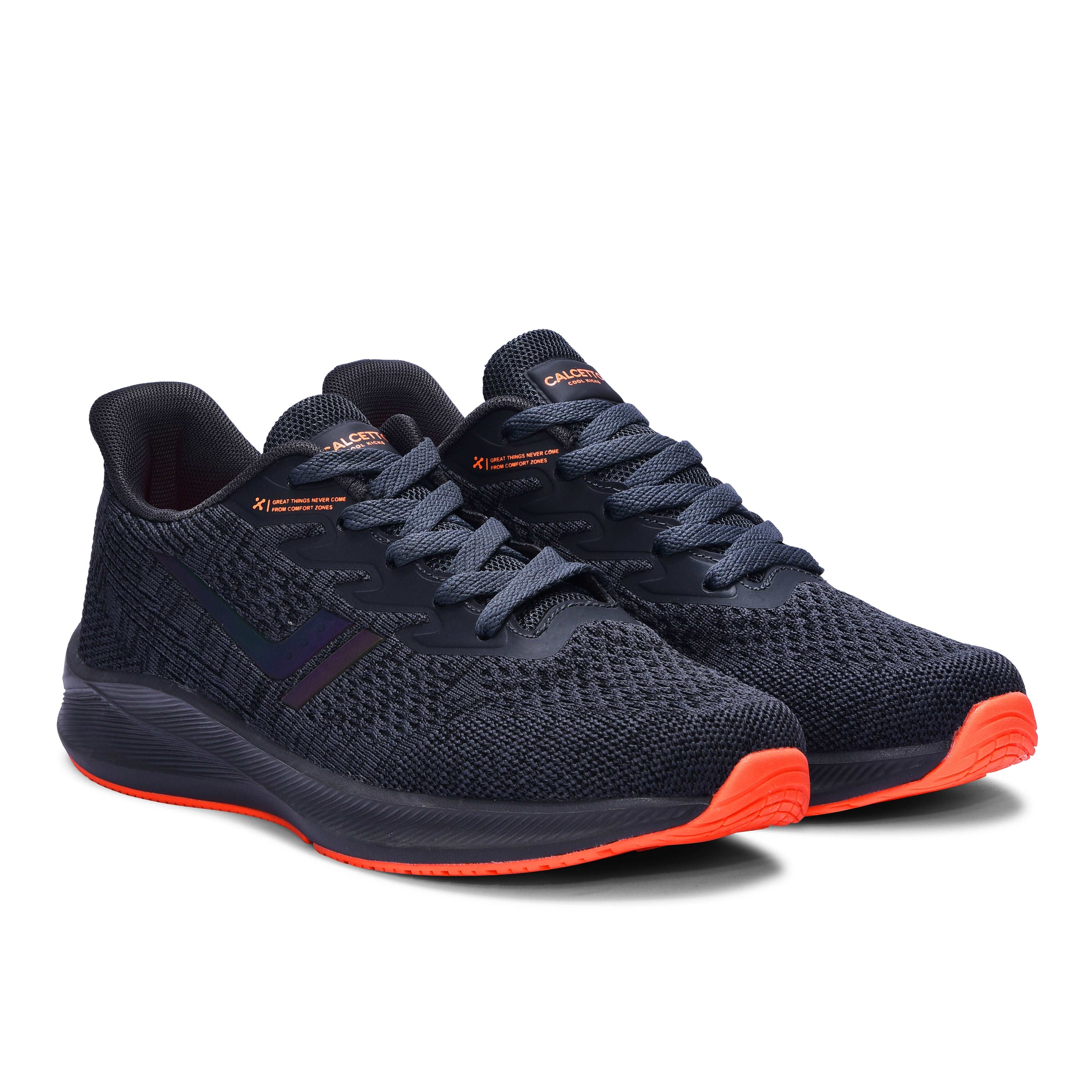 Calcetto CLT-0964 D Grey Orange Running Sports Shoe For Men