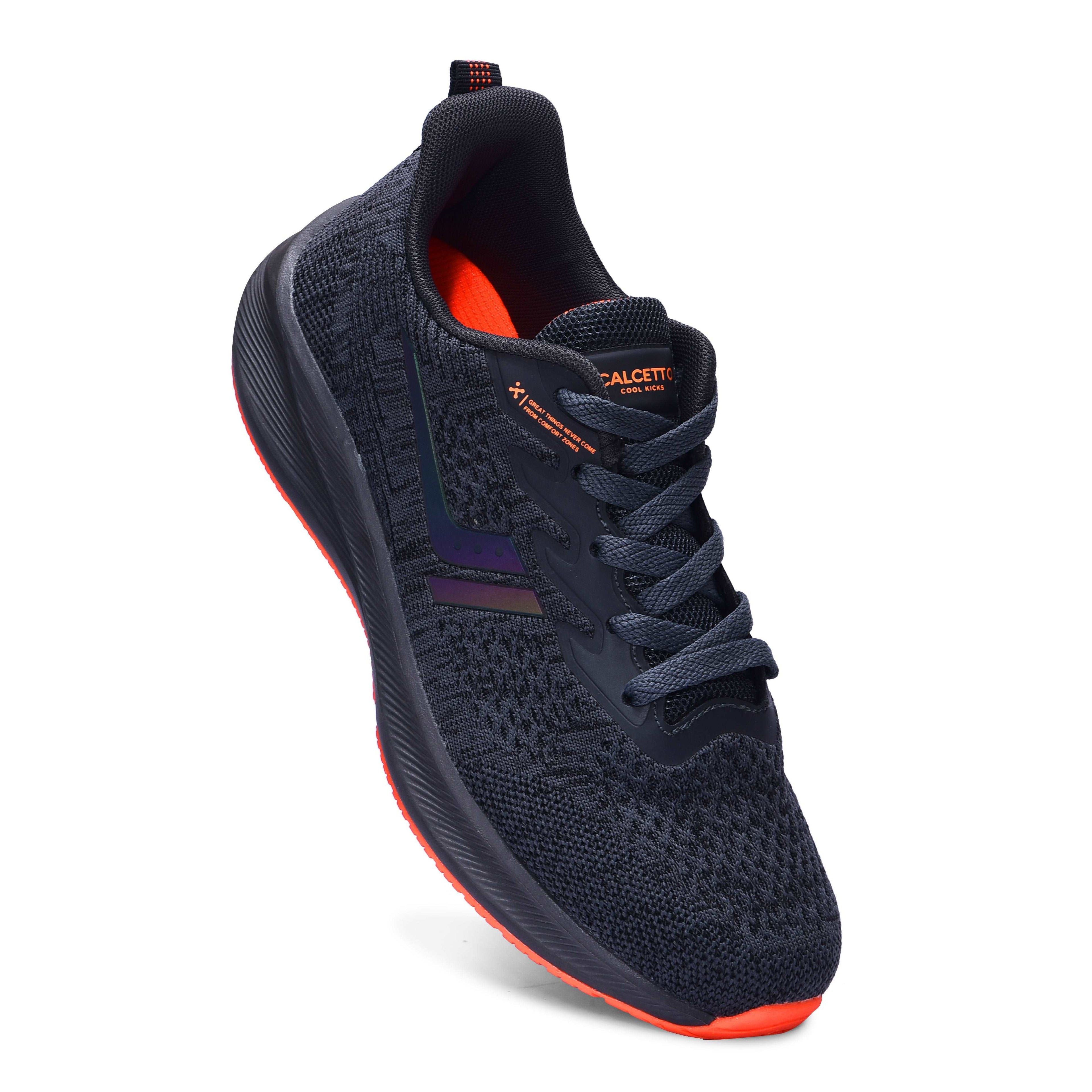 Calcetto CLT-0964 D Grey Orange Running Sports Shoe For Men