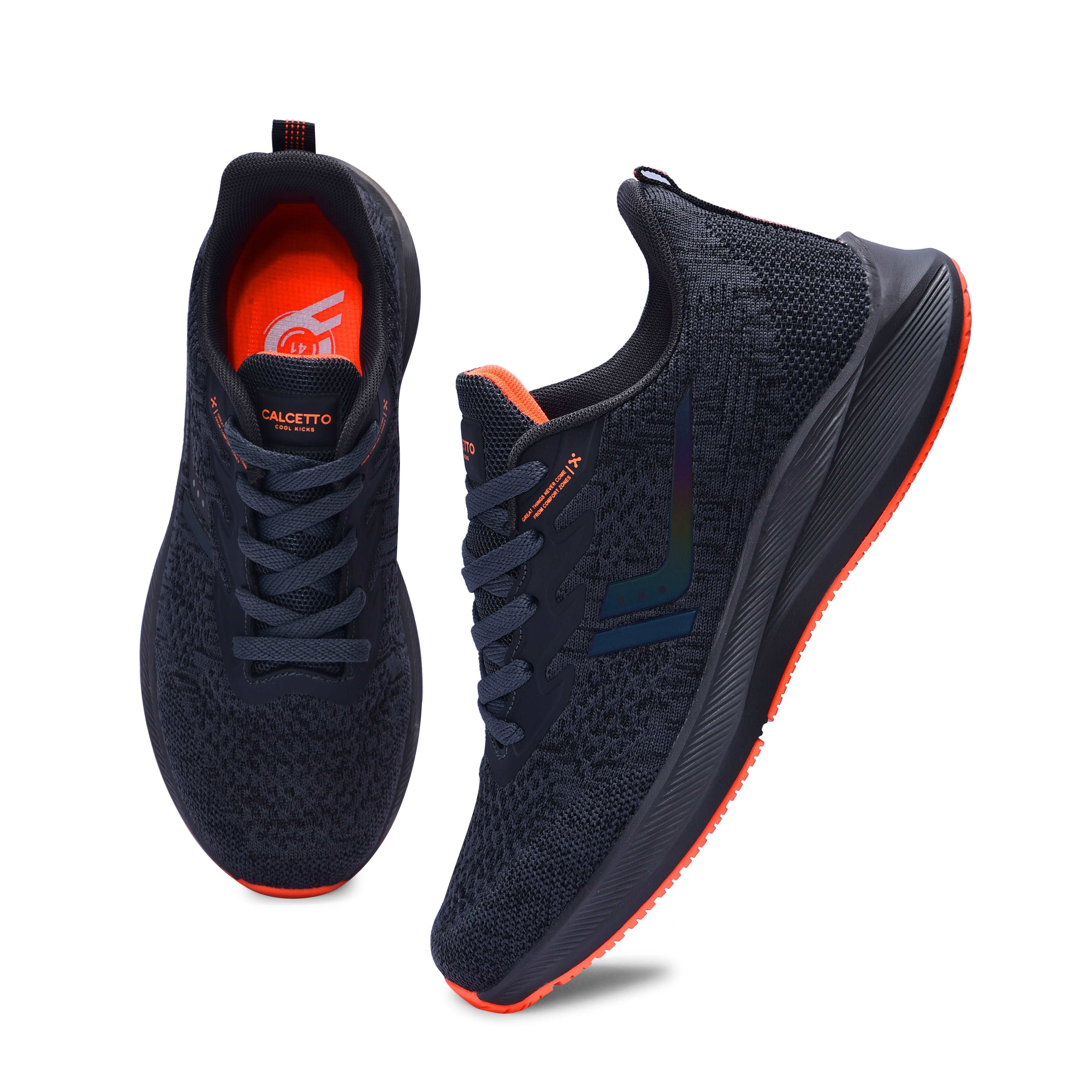 Calcetto CLT-0964 D Grey Orange Running Sports Shoe For Men