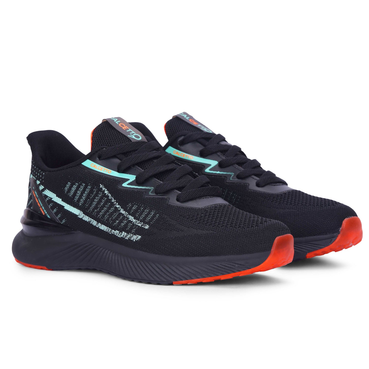 Calcetto CLT-0987 Black Green Running Sports Shoe For Men