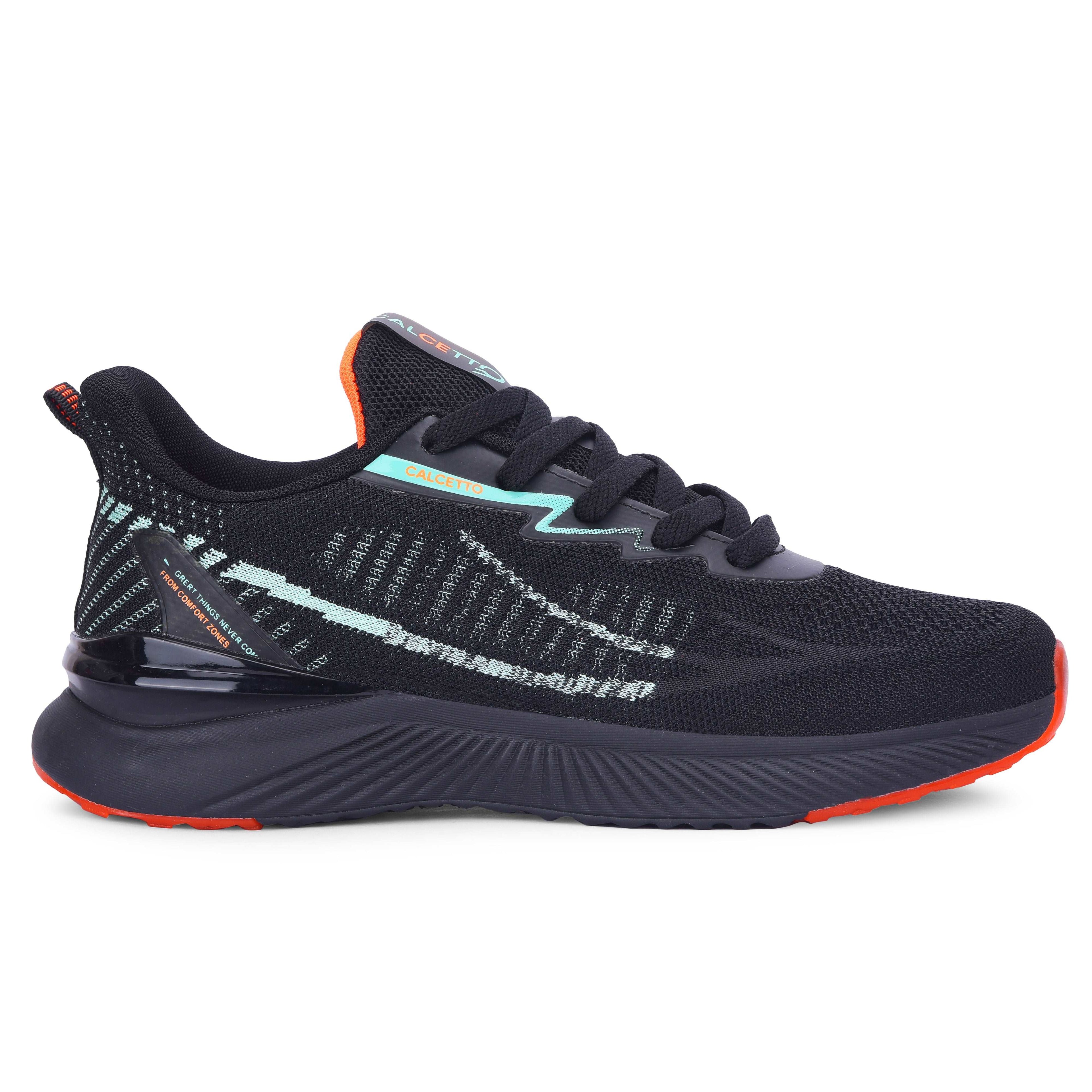Calcetto CLT-0987 Black Green Running Sports Shoe For Men