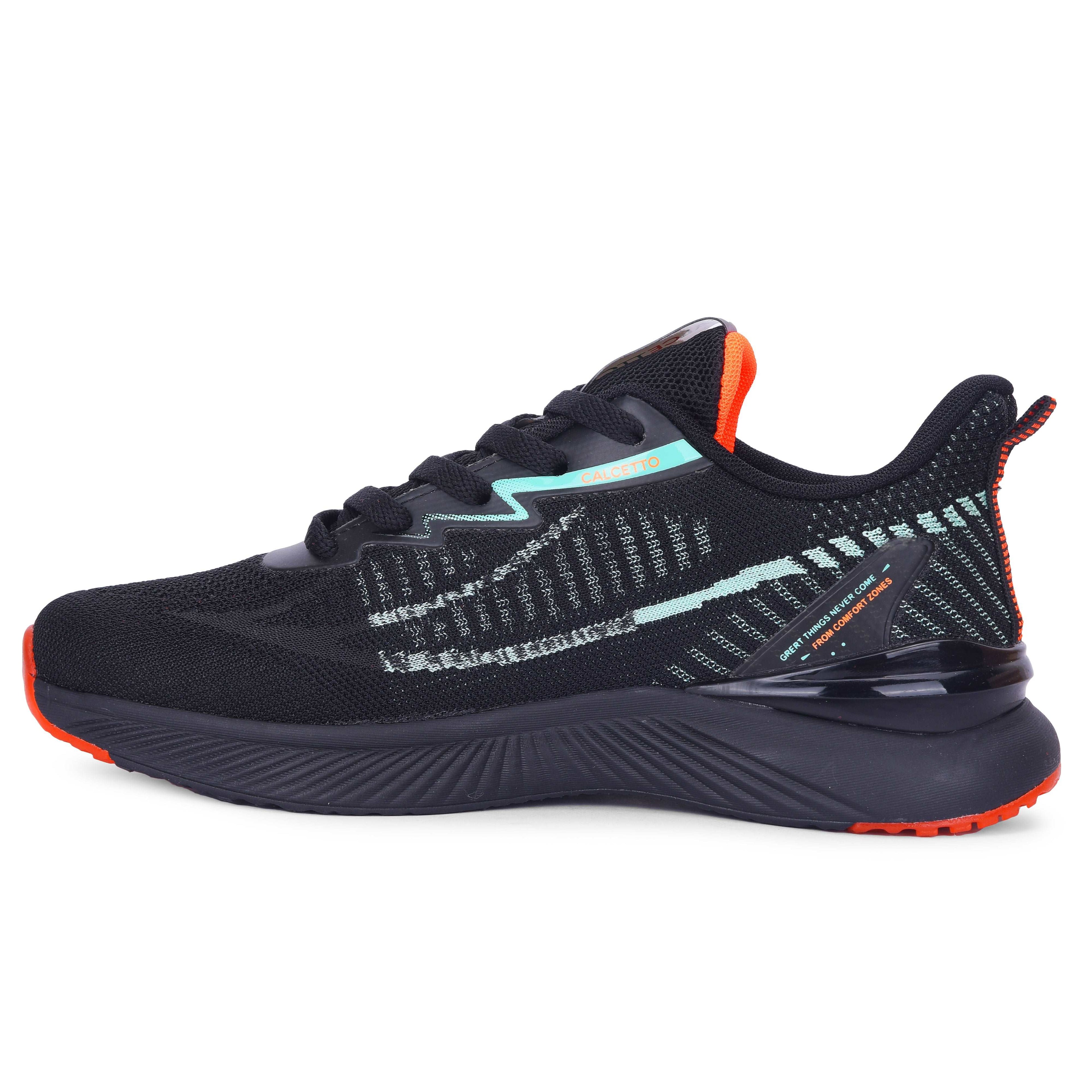 Calcetto CLT-0987 Black Green Running Sports Shoe For Men