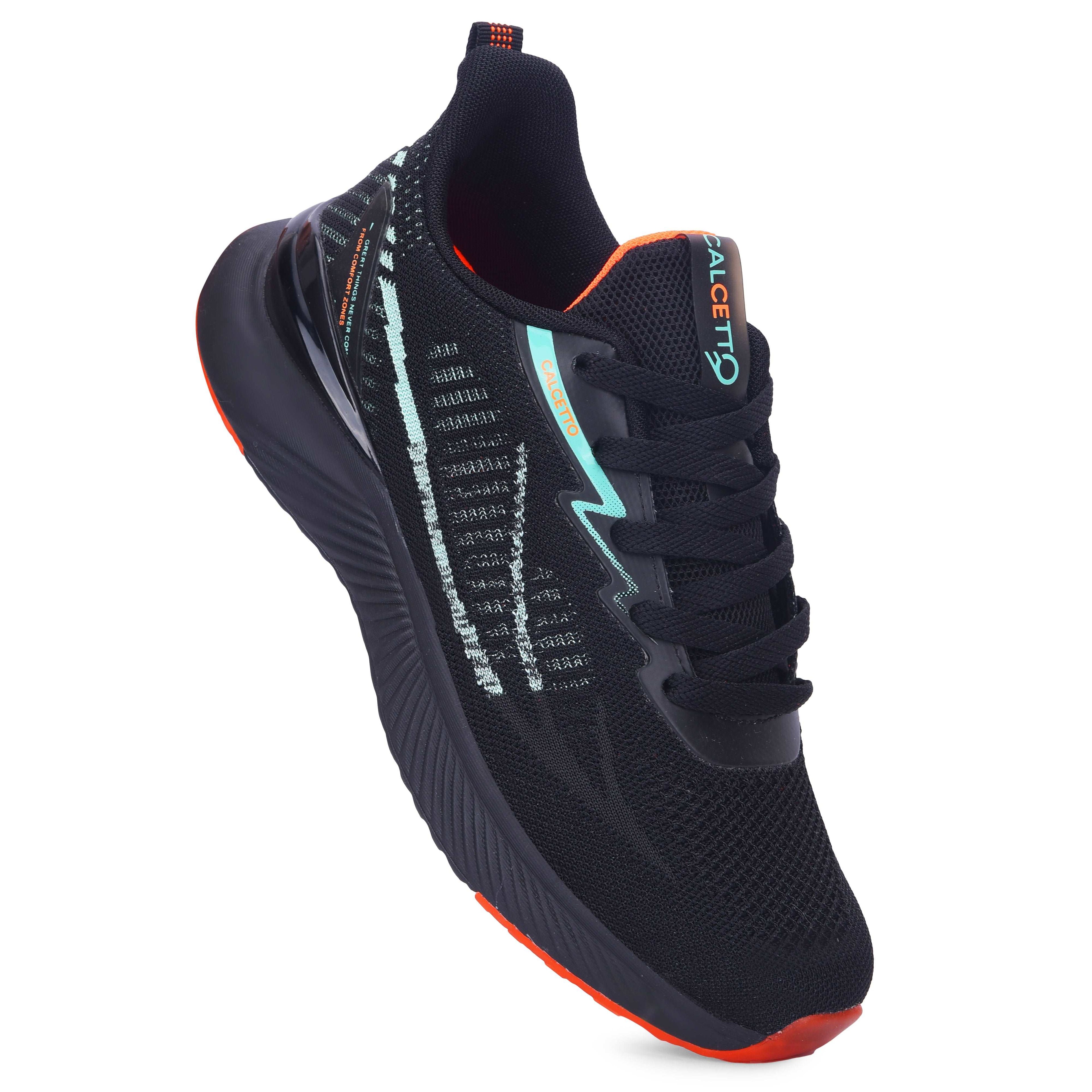 Calcetto CLT-0987 Black Green Running Sports Shoe For Men