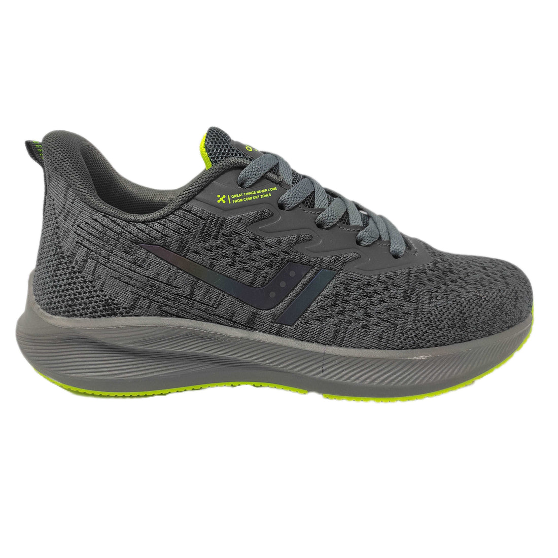 Calcetto CLT-0964 D Grey Lime Running Sports Shoe For Men