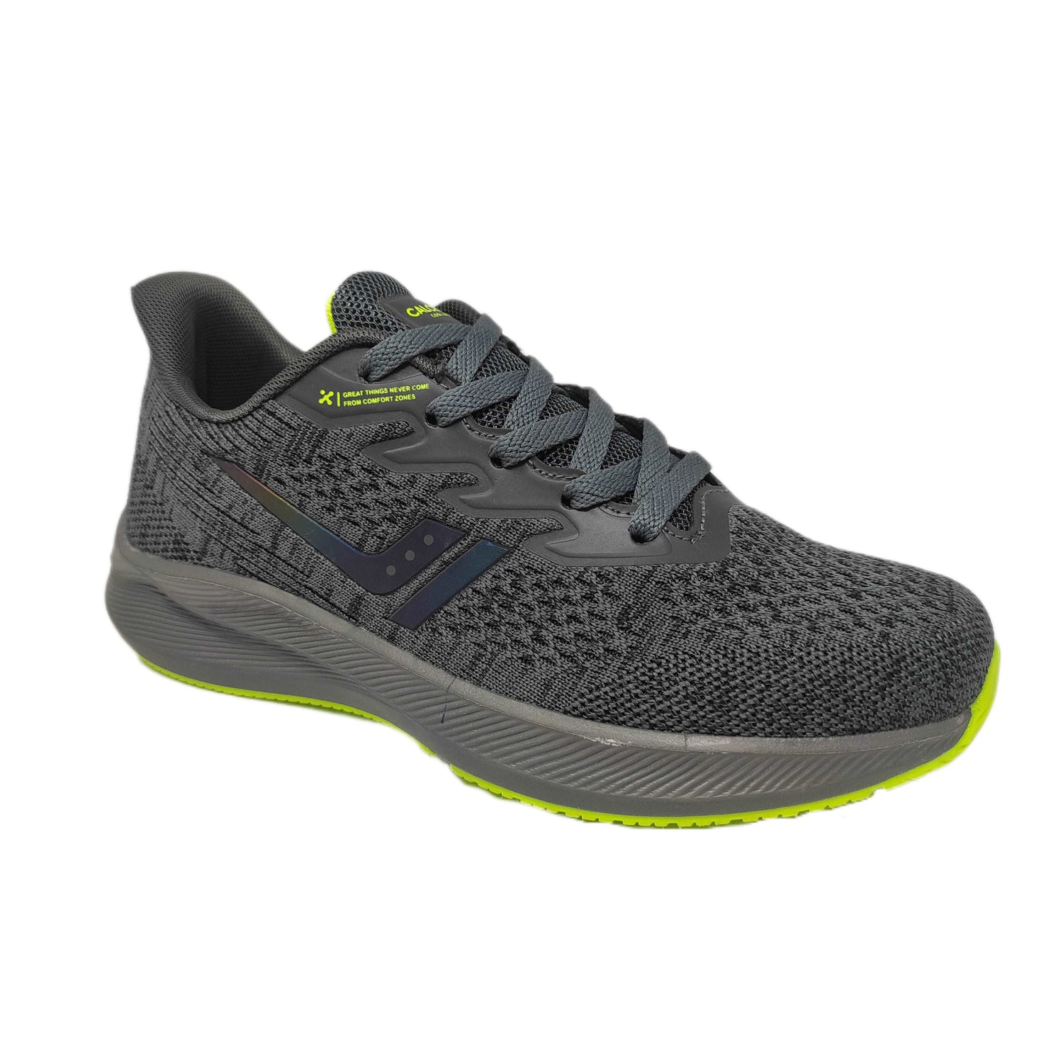 Calcetto CLT-0964 D Grey Lime Running Sports Shoe For Men