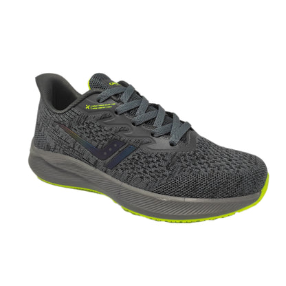 Calcetto CLT-0964 D Grey Lime Running Shoe For Men