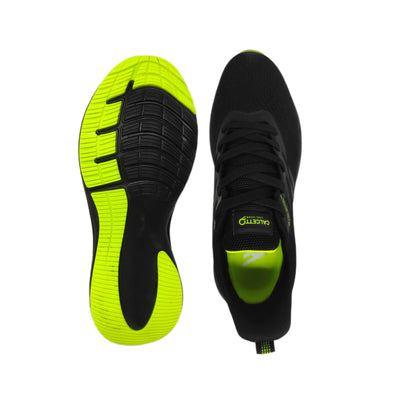 Calcetto CLT-0964 Black Lime Running Sports Shoe For Men
