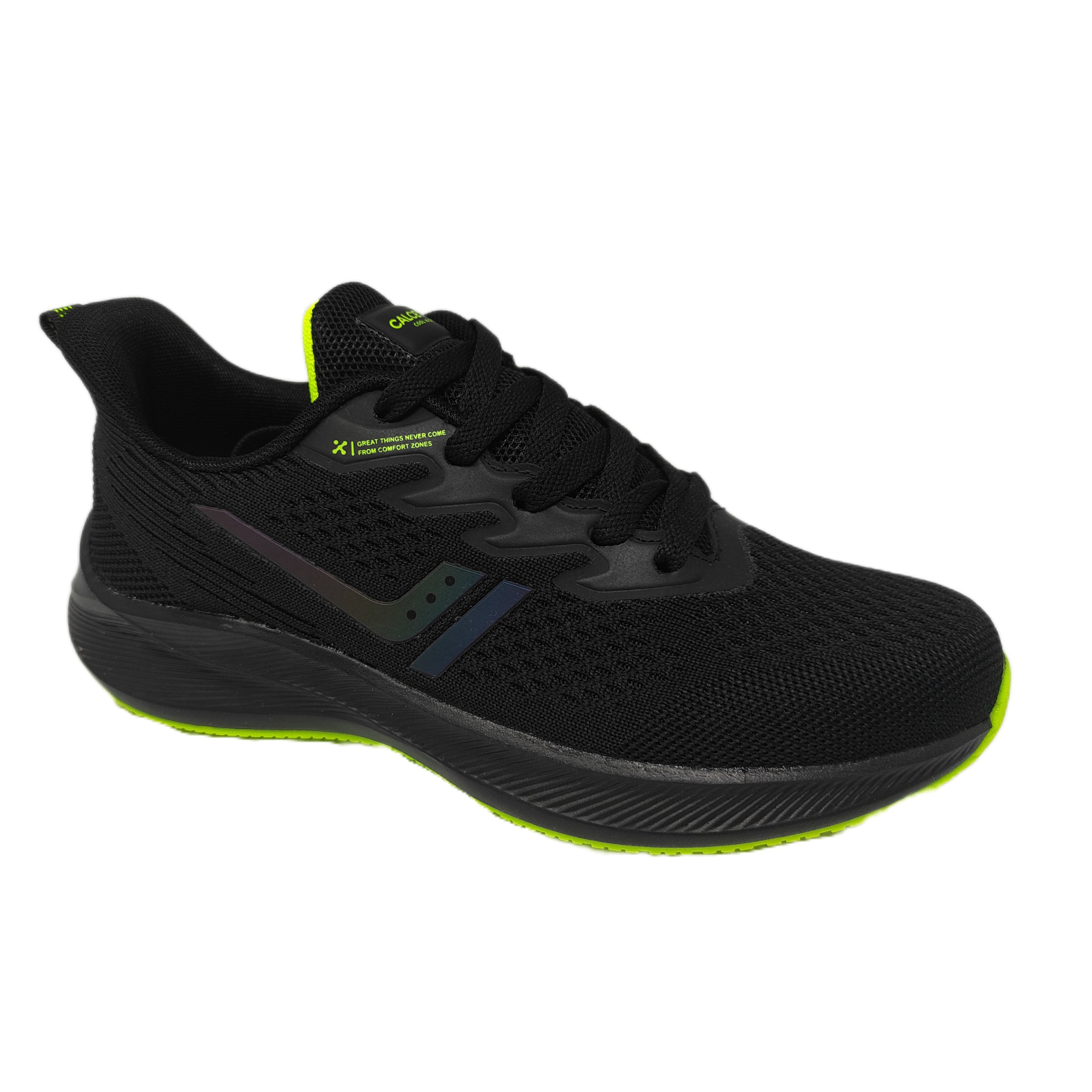 Calcetto CLT-0964 Black Lime Running Shoe For Men