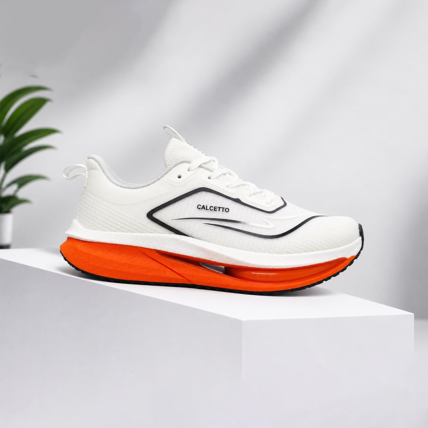Light Weight CLT-1062 WHITE ORANGE Running Shoes