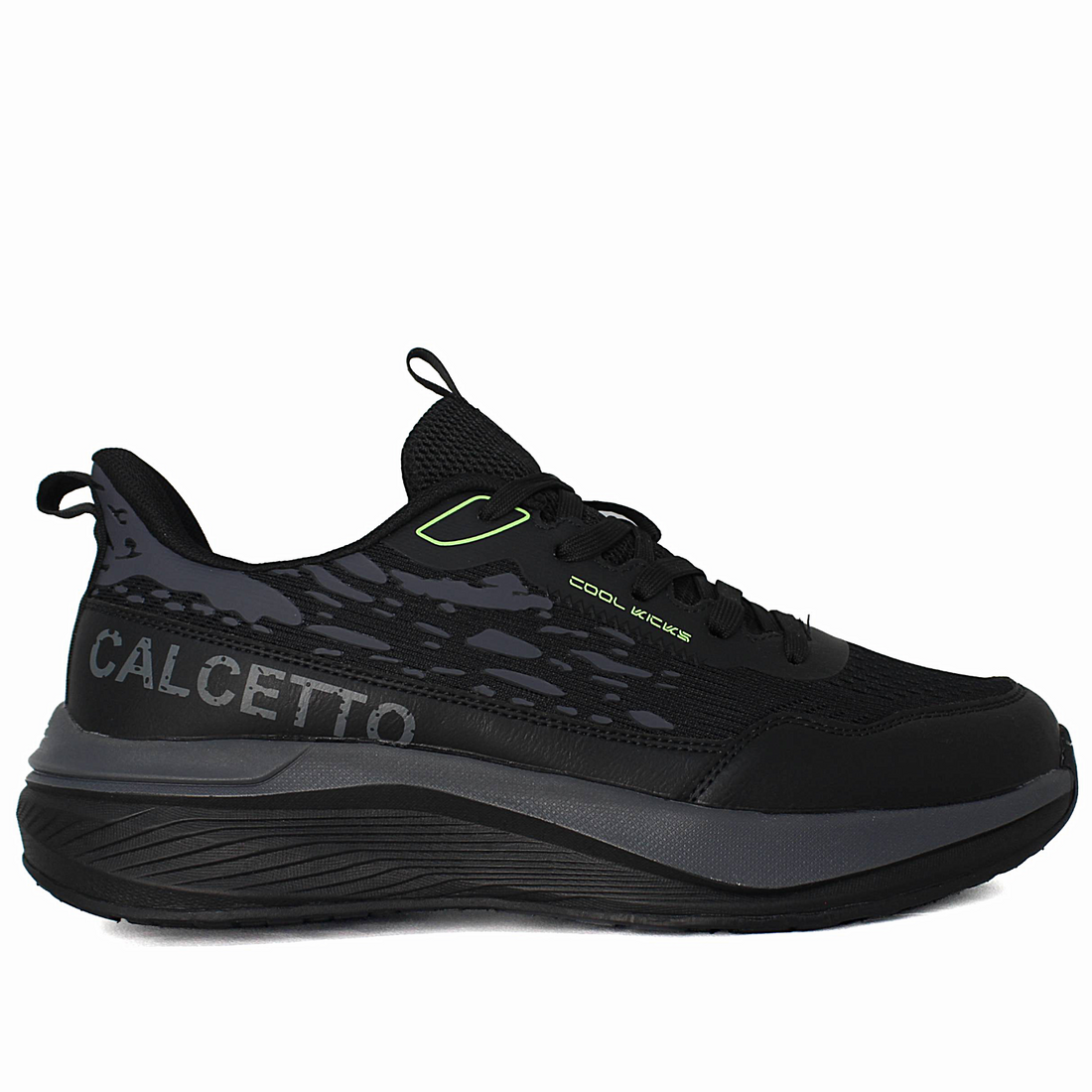 Light Weight CLT-1064_O BLACK LIME Running Shoes