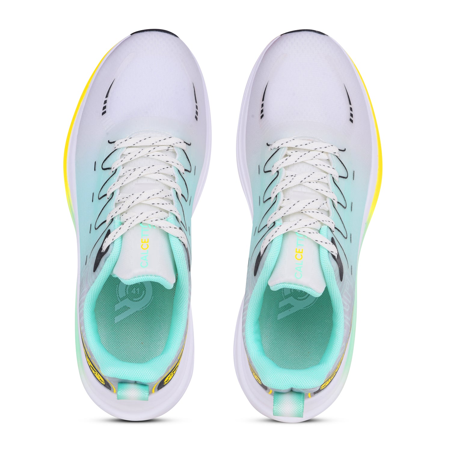 Calcetto CLT-0997 White Green Running Shoe For Men