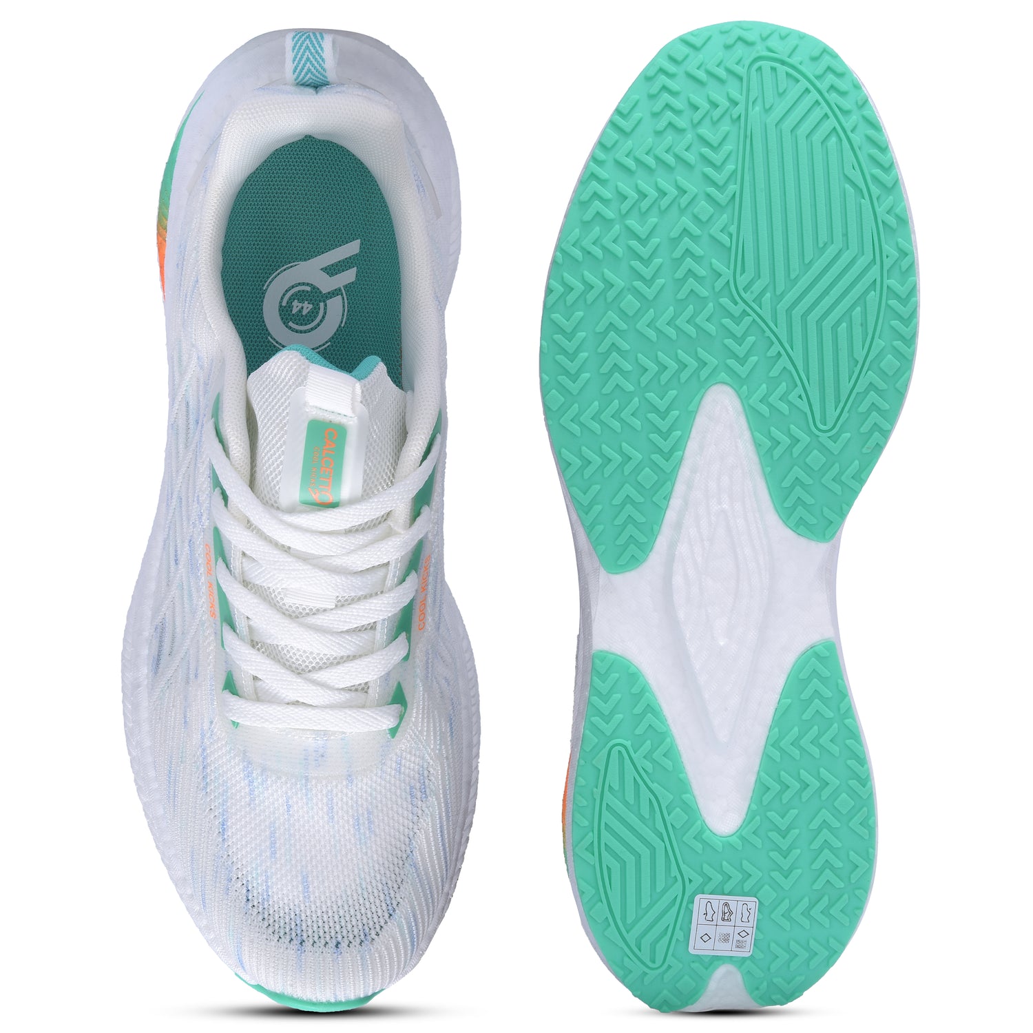 Calcetto CLT-1008 White S Green Running Shoe For Men