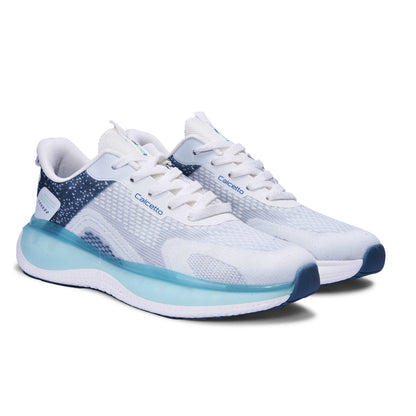 Calcetto CLT-0986 White Blue Running Sports Shoe For Men