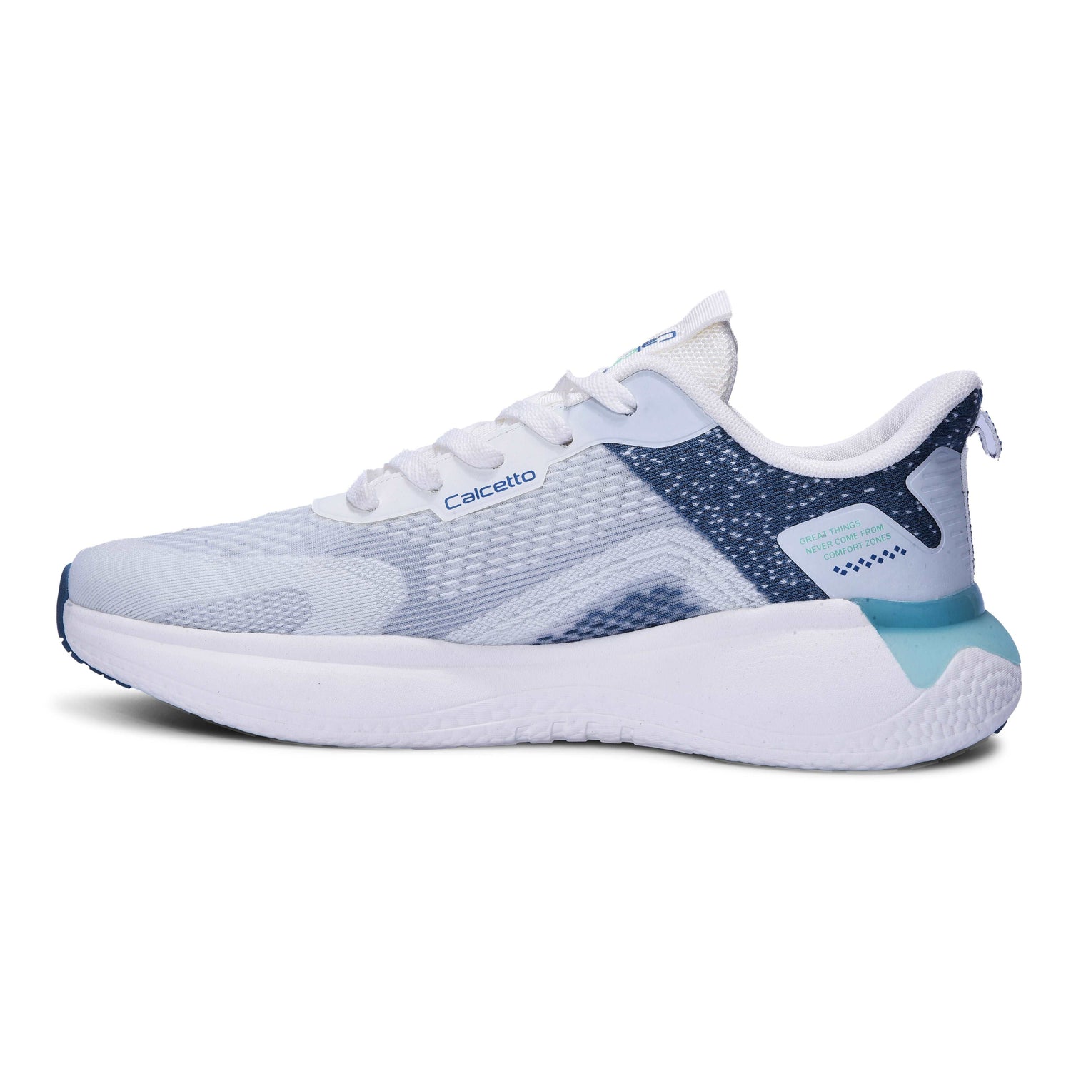 Calcetto CLT-0986 White Blue Running Sports Shoe For Men