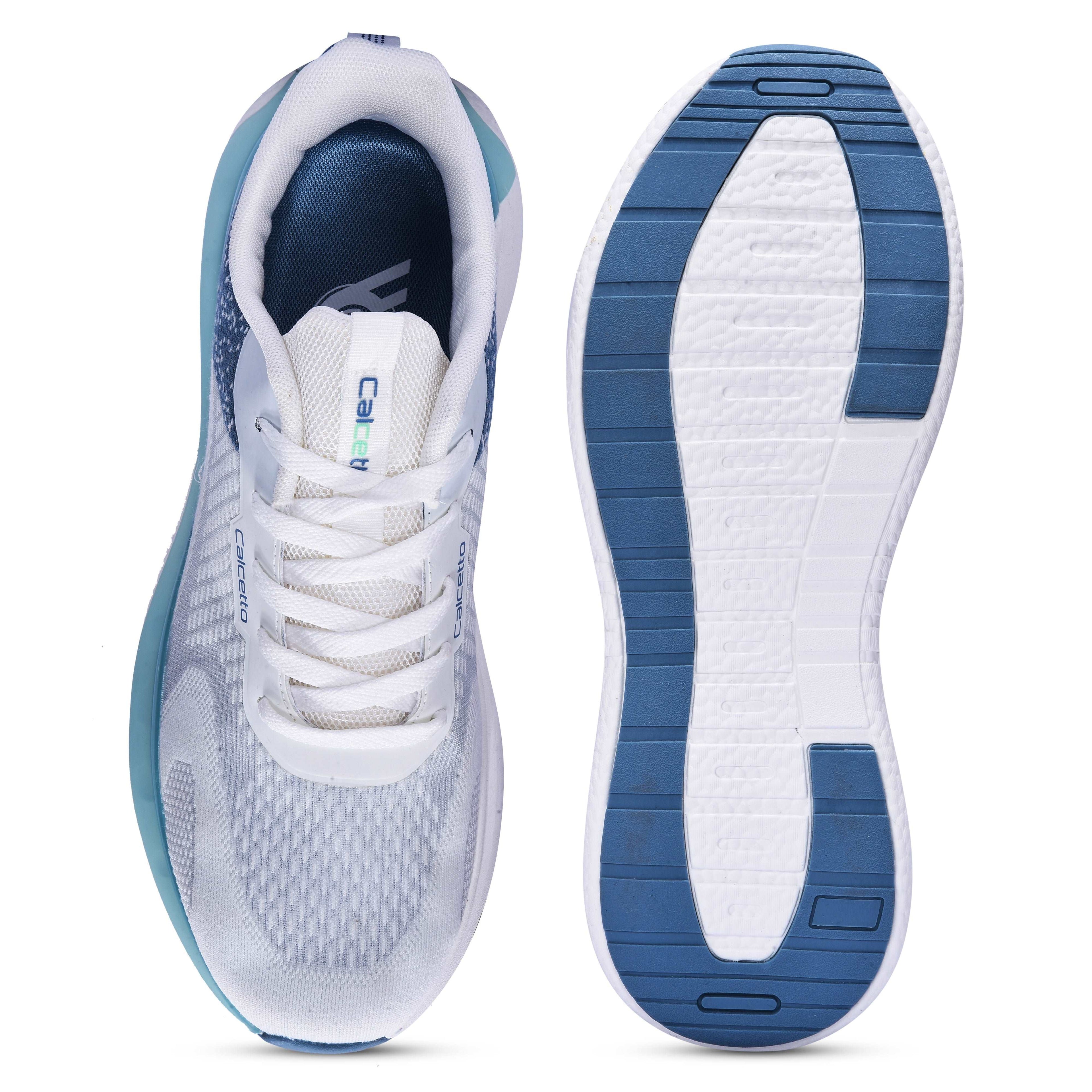 Calcetto CLT-0986 White Blue Running Sports Shoe For Men