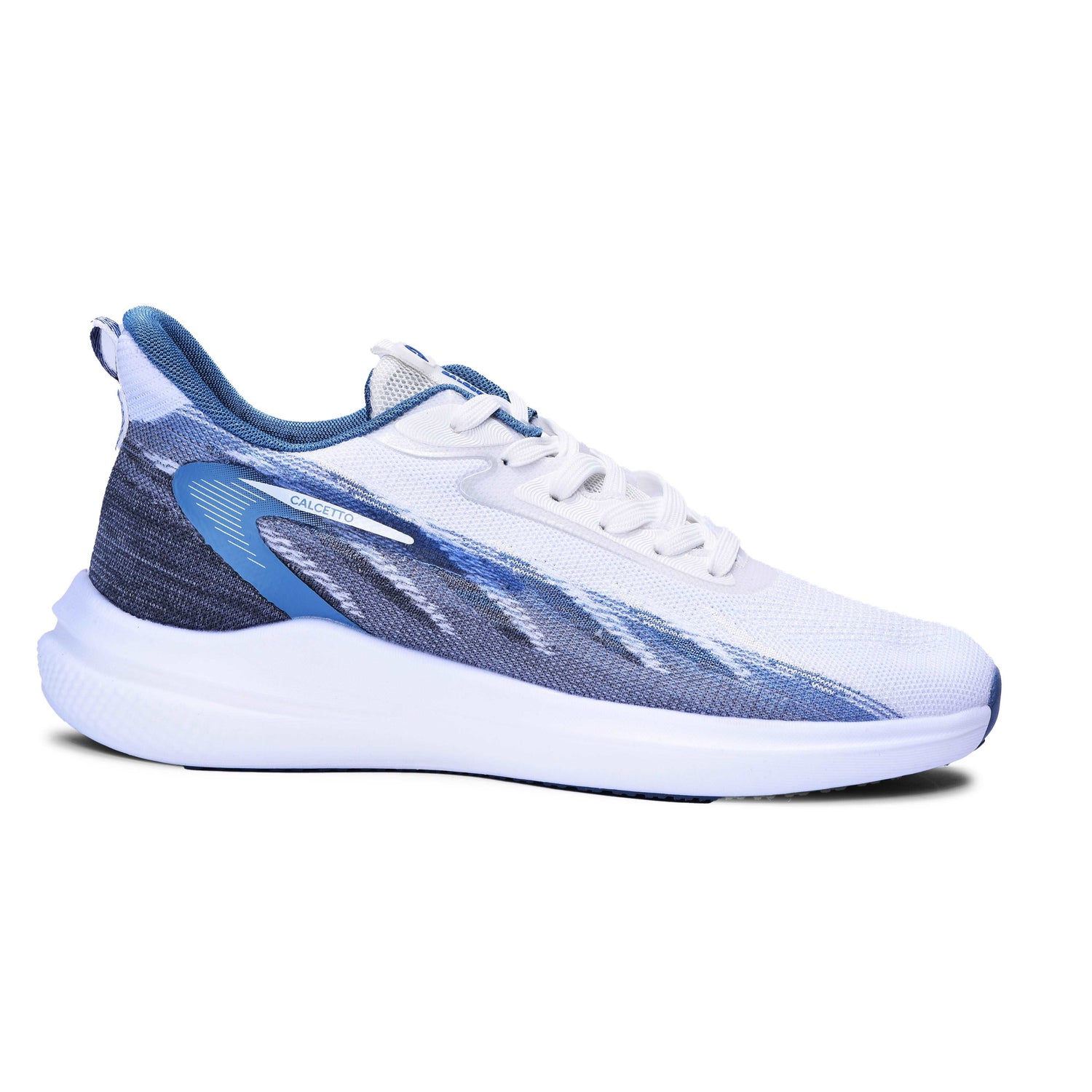 Calcetto CLT-0989 White Blue Running Sports Shoe For Men