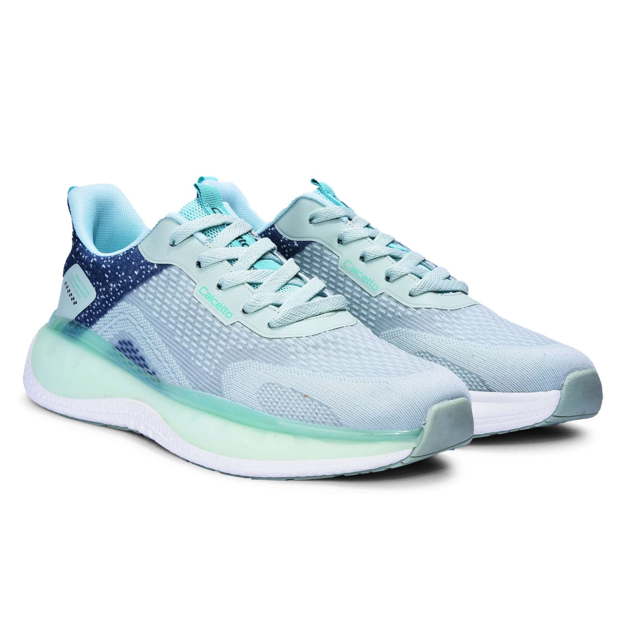 Calcetto CLT-0986 Green Blue Running Sports Shoe For Men