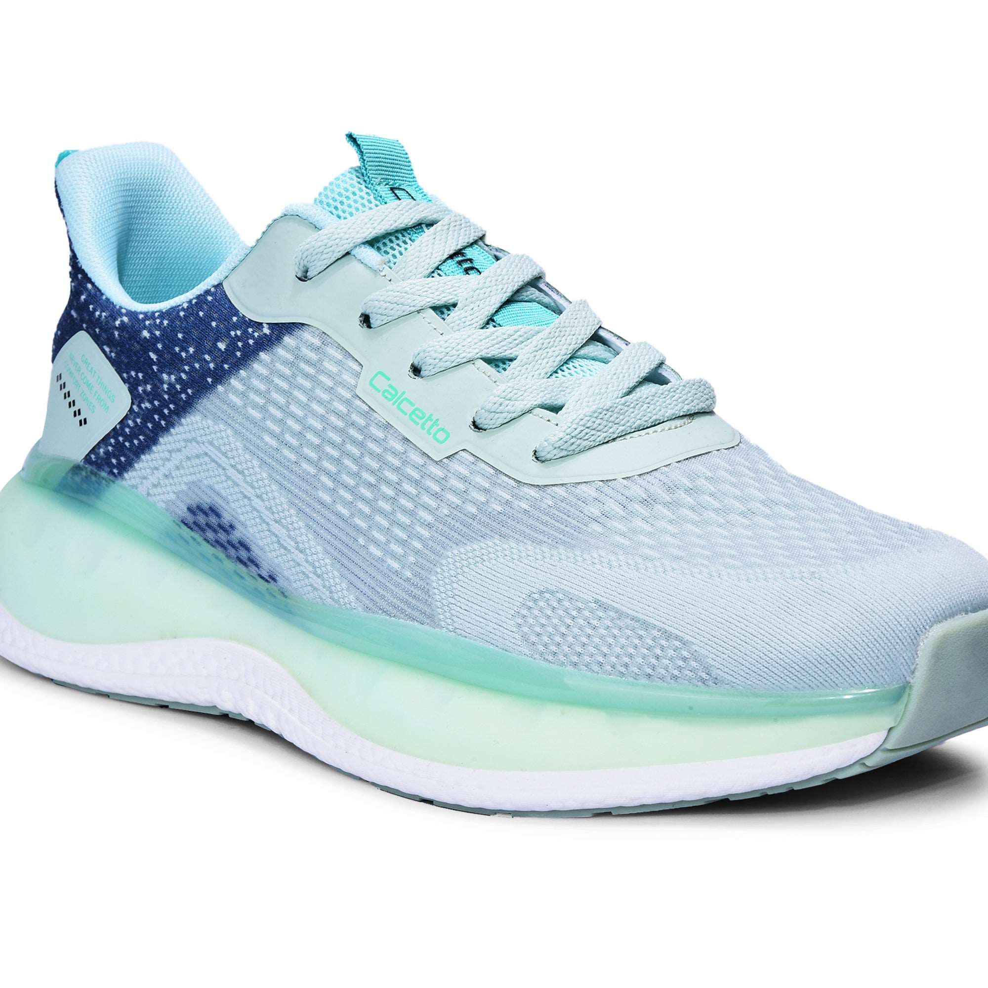 Calcetto CLT-0986 Green Blue Running Sports Shoe For Men