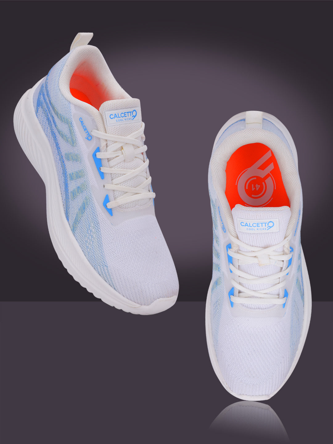 Calcetto CLT-2033 White Blue Sports Shoes For Men