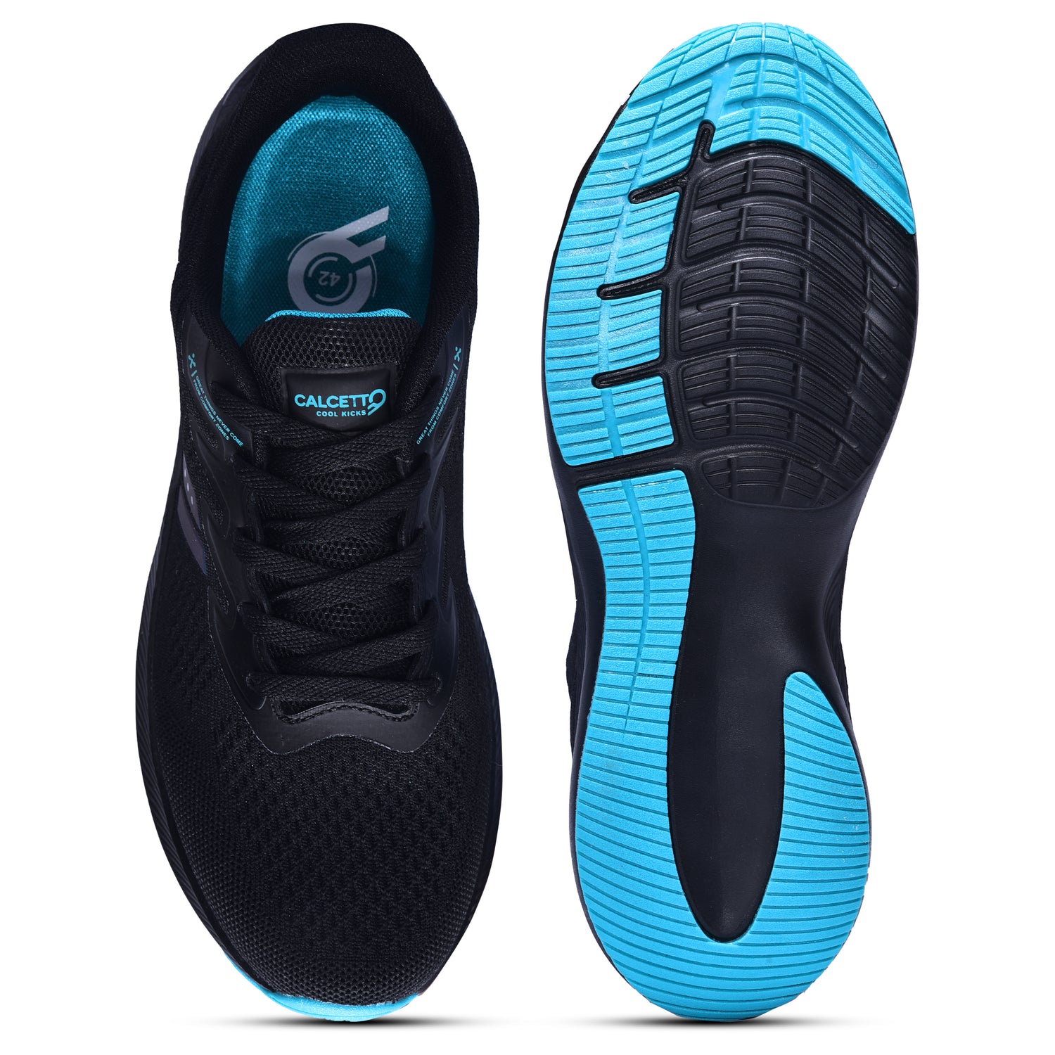 Calcetto CLT-0964 Black S Green Men Running Shoes