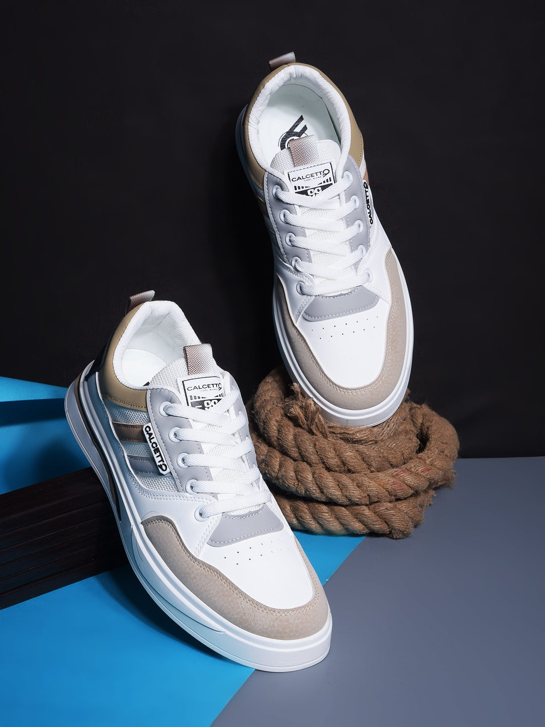Calcetto Clt-2024 White Khaki Sneaker For Men – Calcetto India