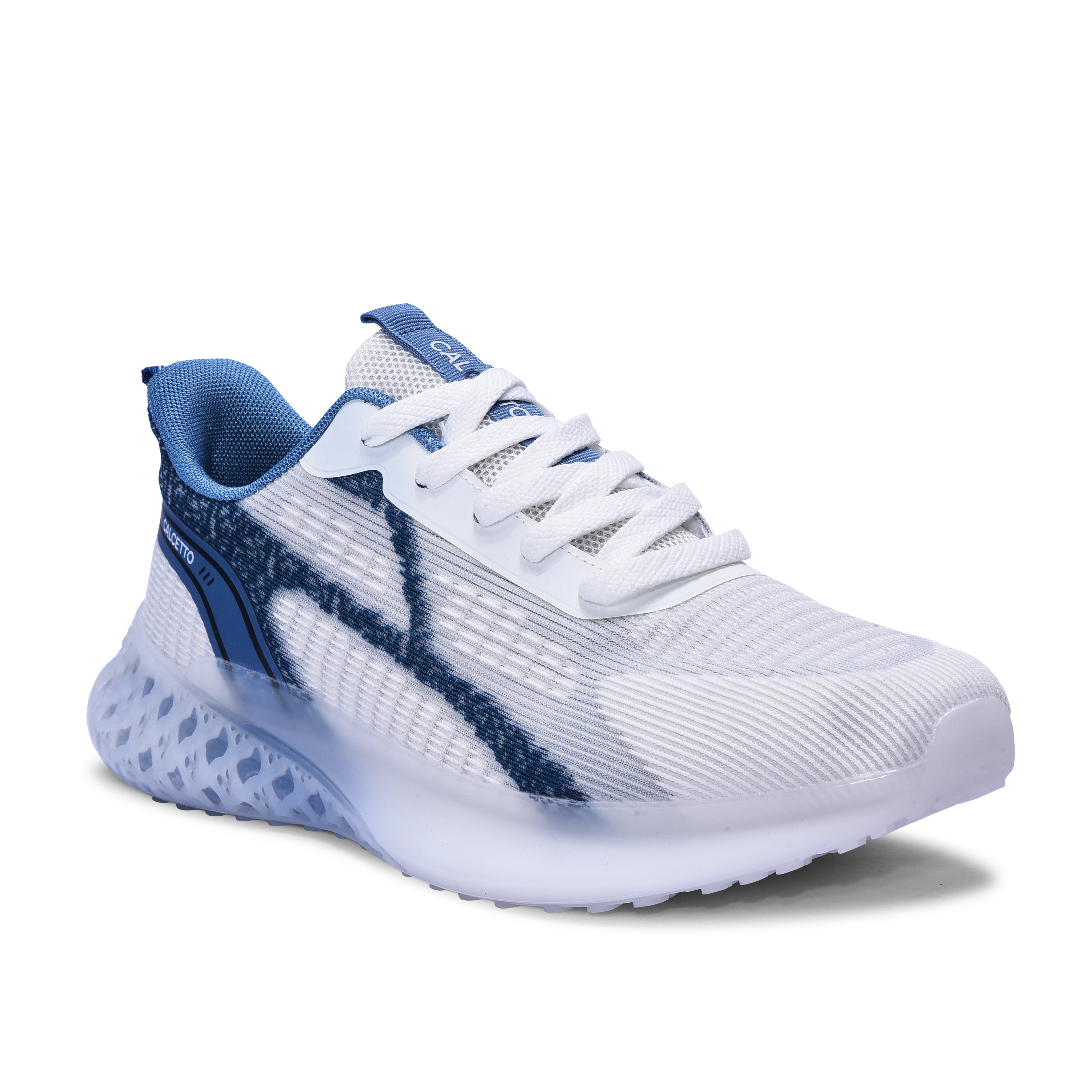 Calcetto CLT-0985 White Blue Casual Shoe For Men