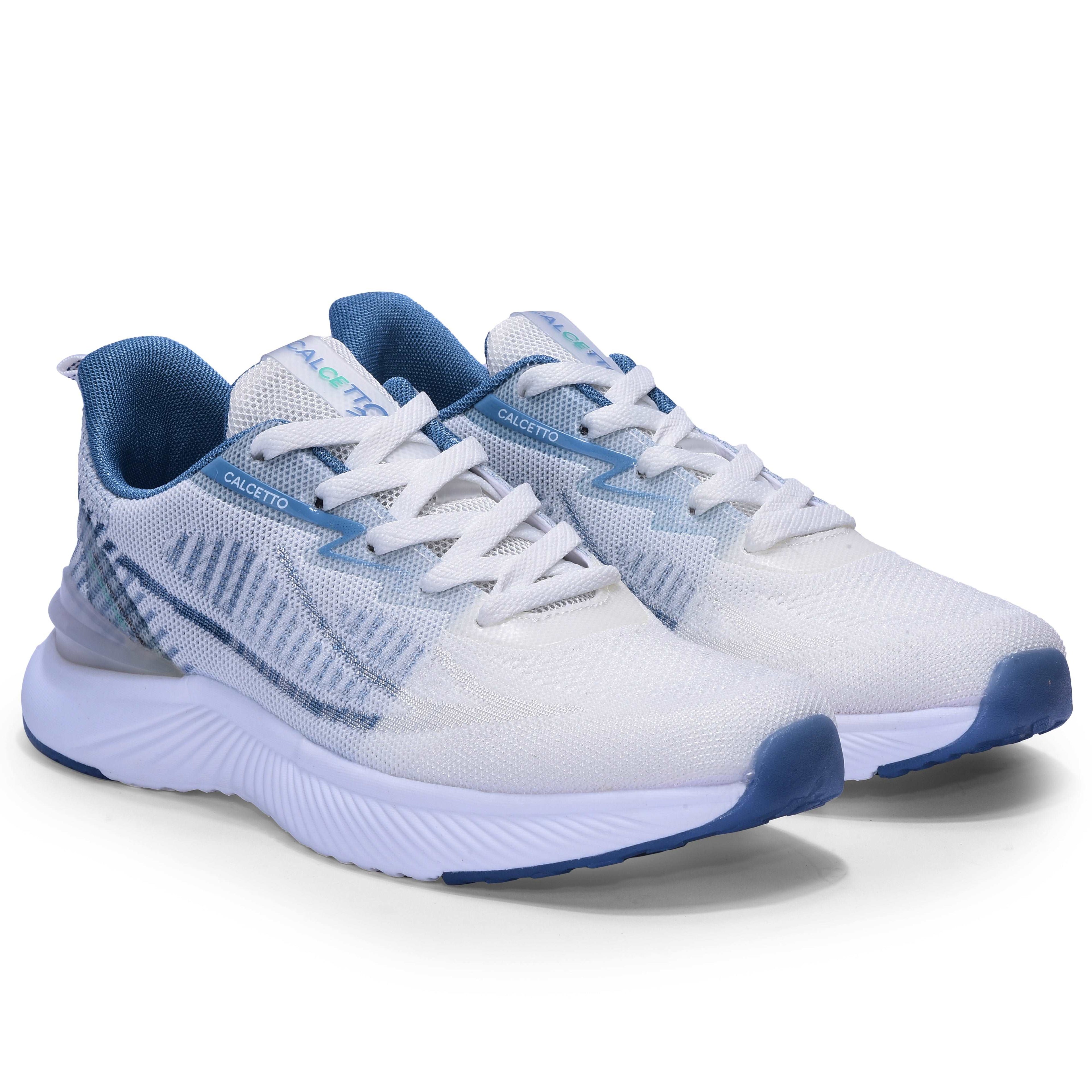 Calcetto CLT-0987 White Blue Running Sports Shoe For Men