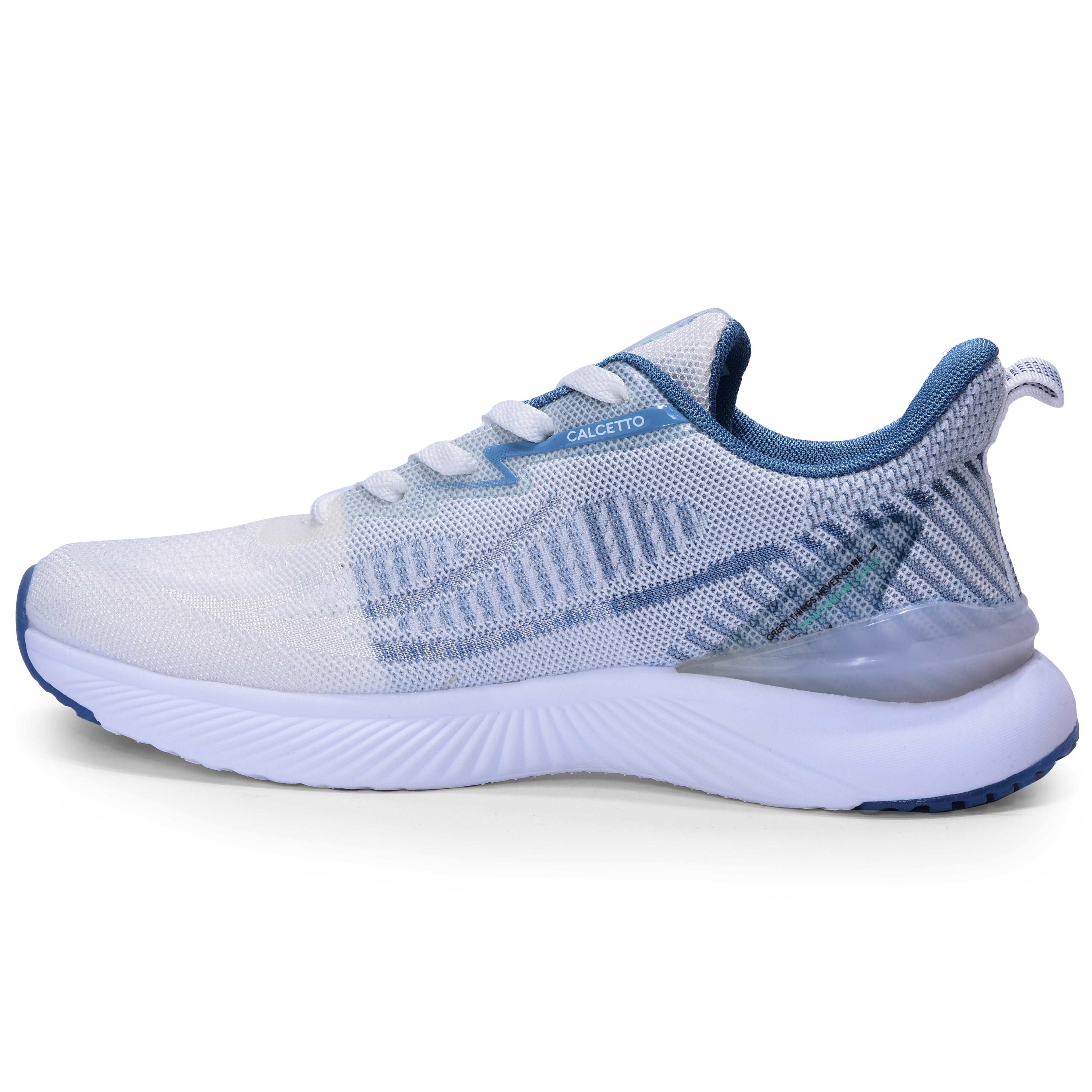 Calcetto CLT-0987 White Blue Running Sports Shoe For Men