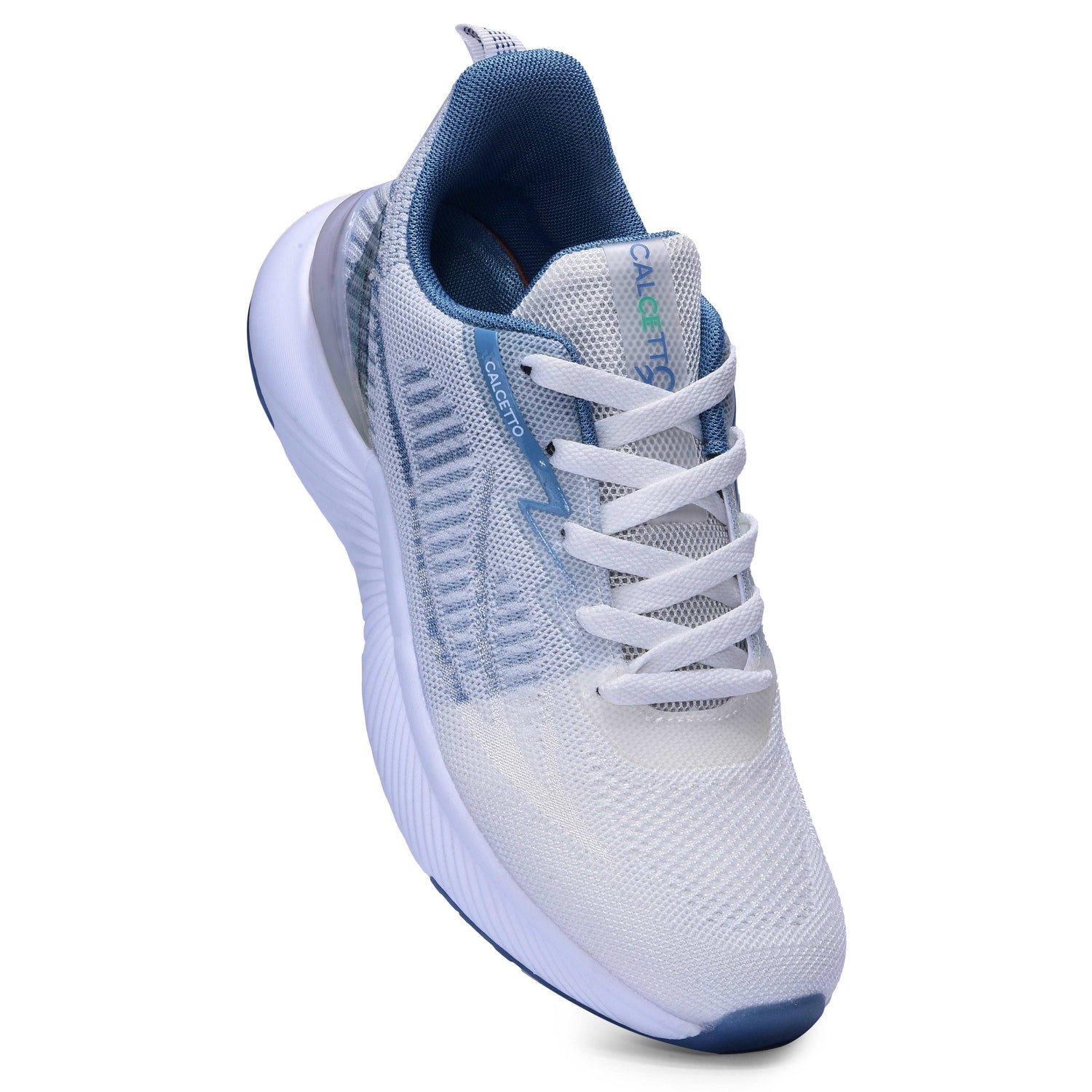 Calcetto CLT-0987 White Blue Running Sports Shoe For Men