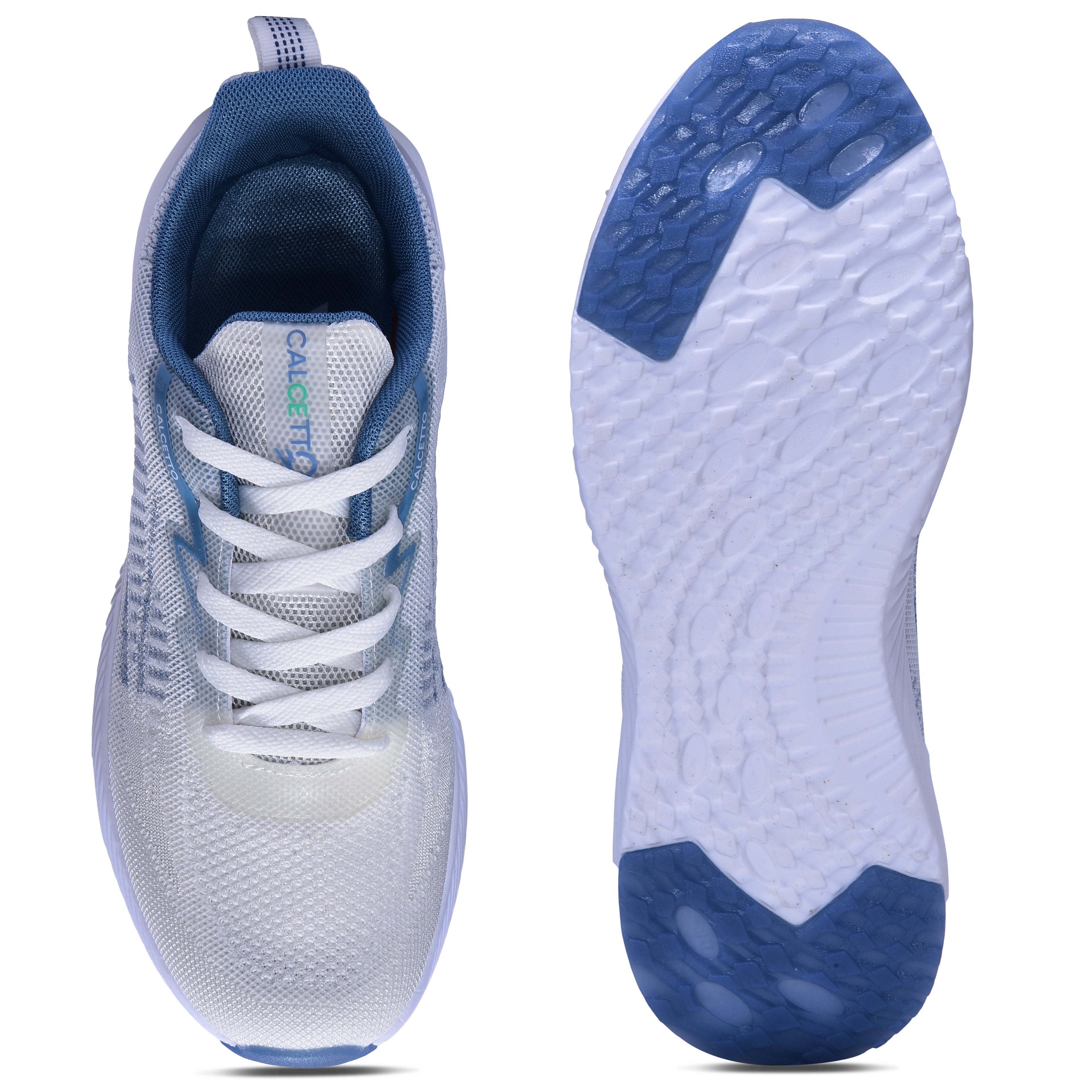 Calcetto CLT-0987 White Blue Running Shoe For Men