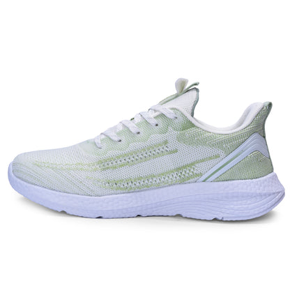 Calcetto CLT-9826 White Green Casual Shoe For Women