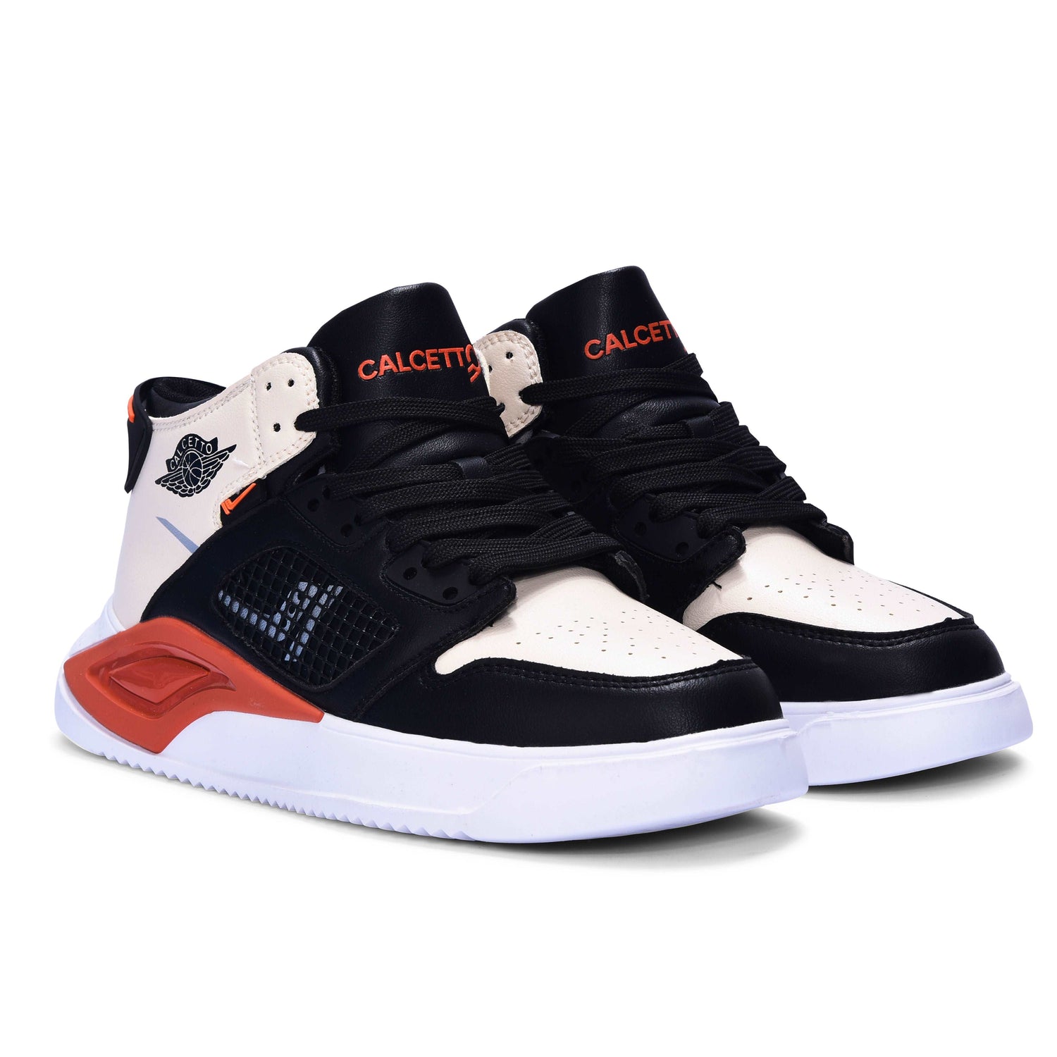 Calcetto CLT-0974 Black Beige Orange Sneaker For Men