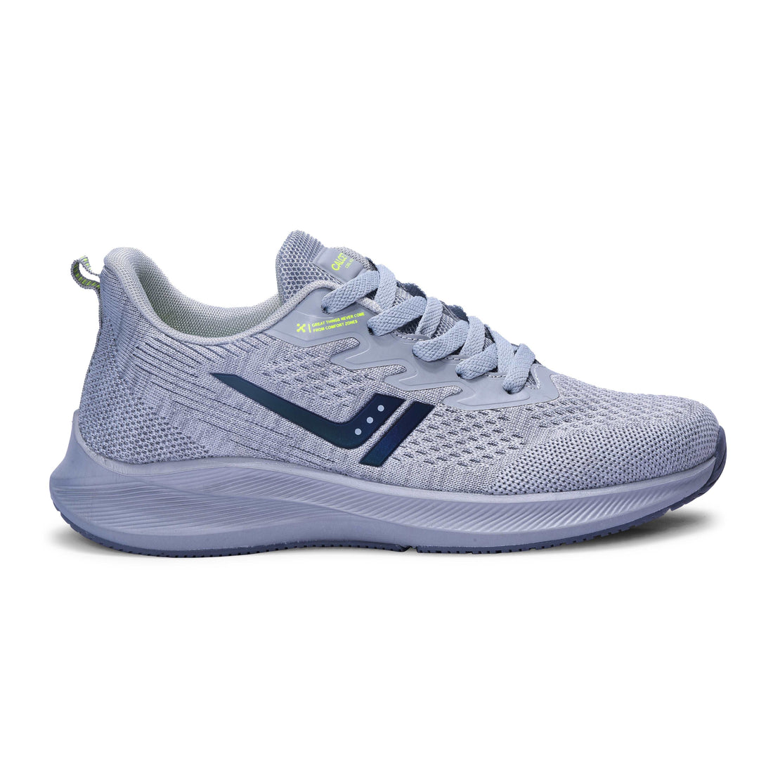 Calcetto CLT-0964 L Grey Lime Running Sports Shoe For Men