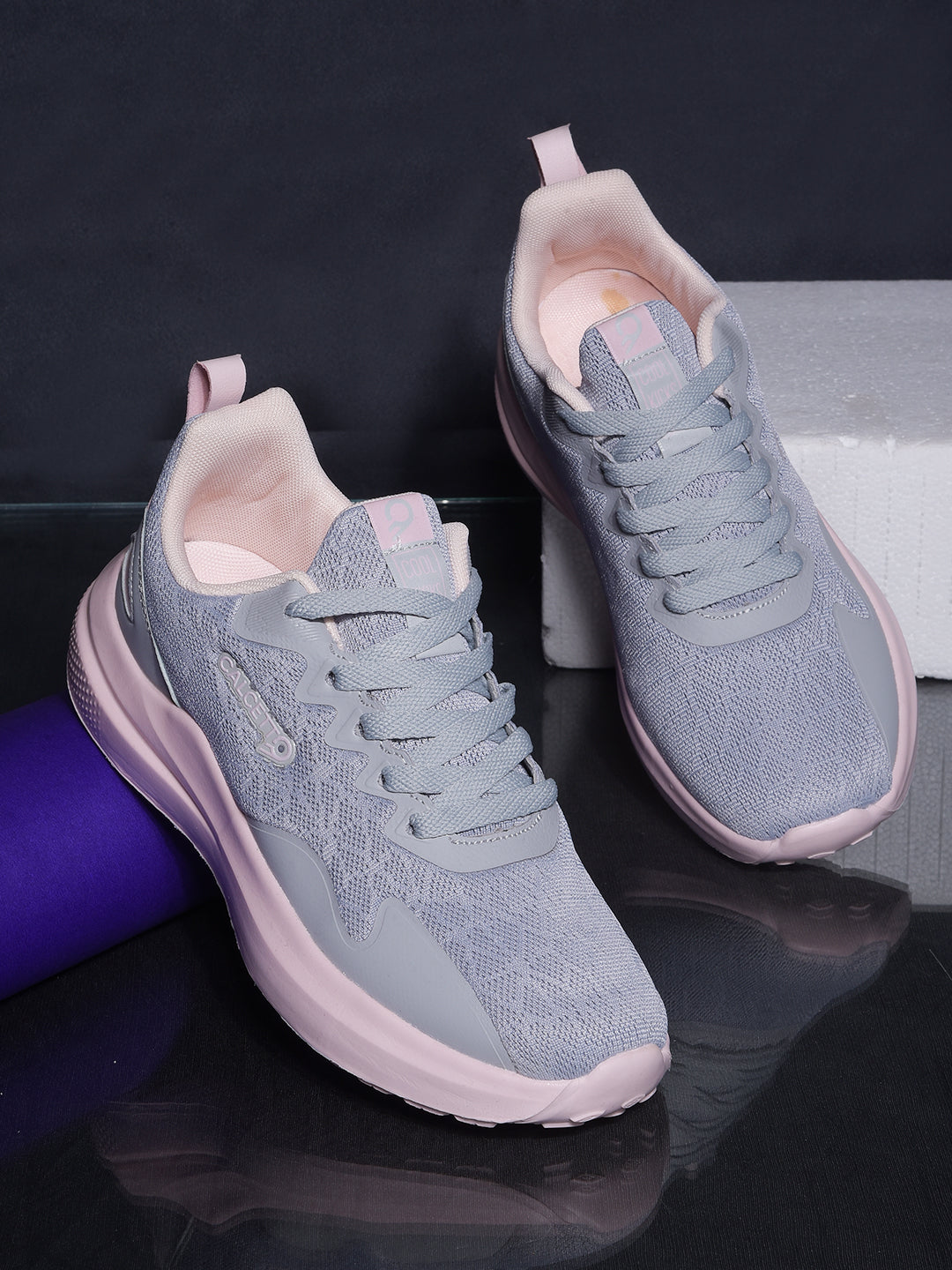 Calcetto CLT-9828 L Grey Pink Casual Shoe For Women