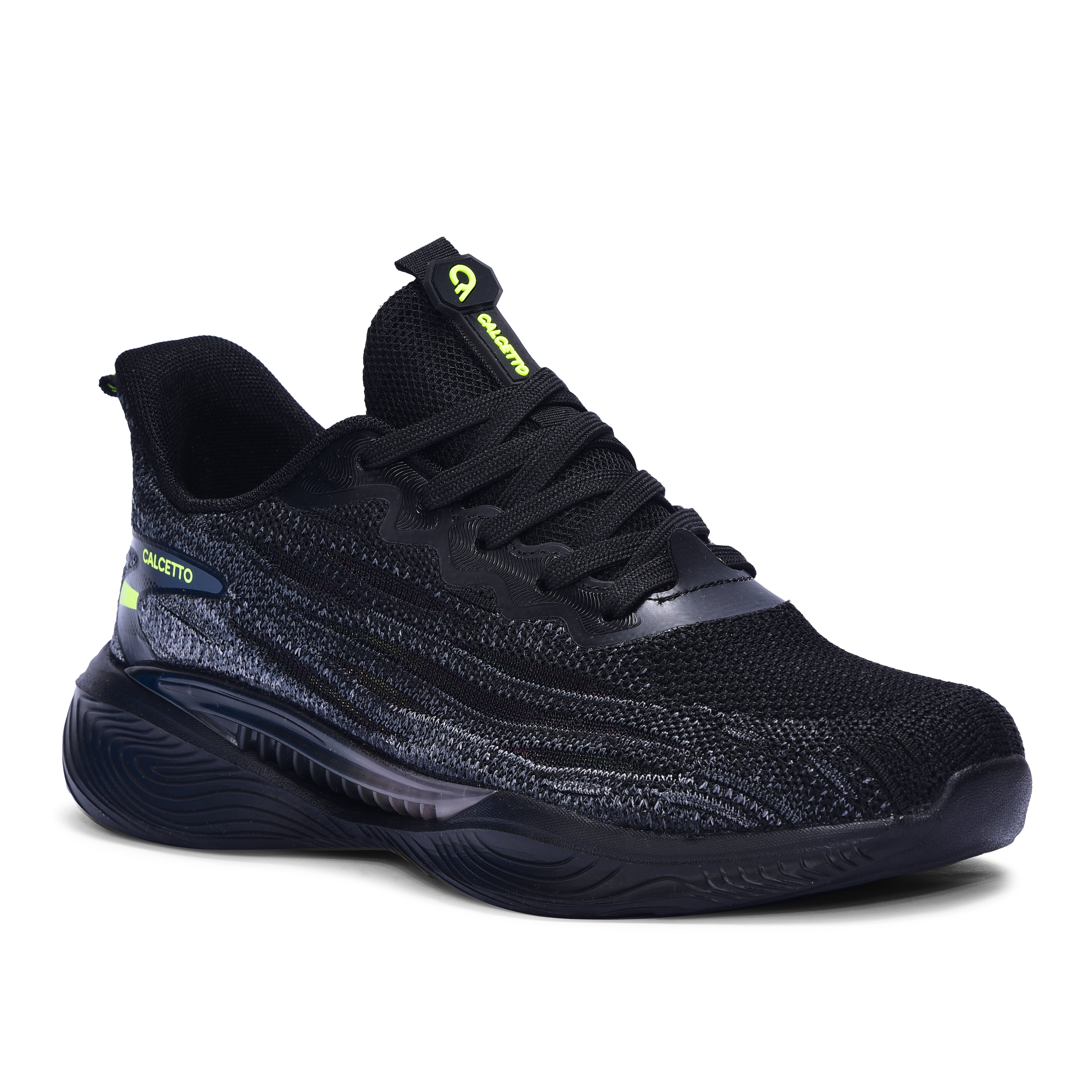 Calcetto CLT-1001 Black Lime Casual Shoe For Men