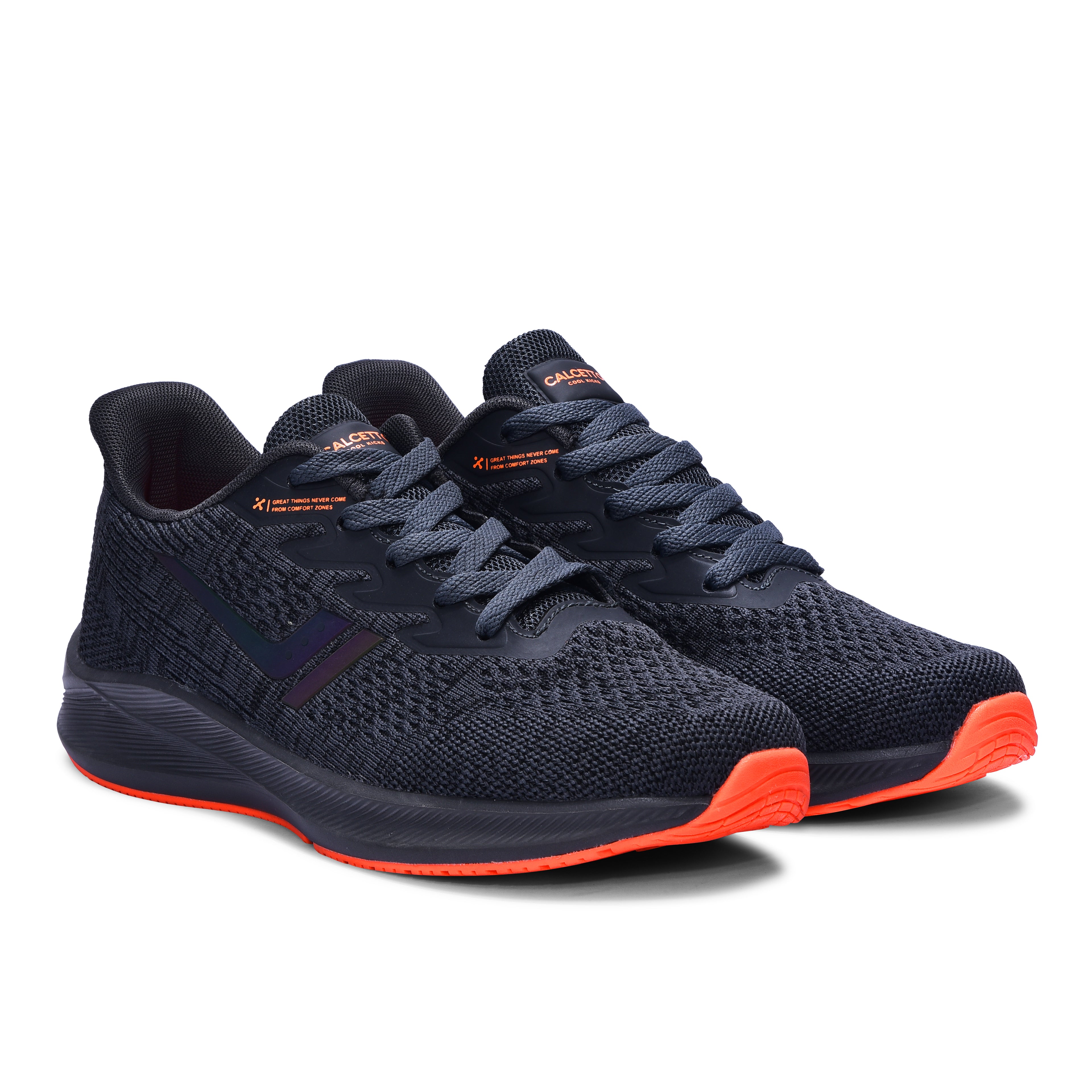 Calcetto CLT-0964 D Grey Orange Running Shoe For Men
