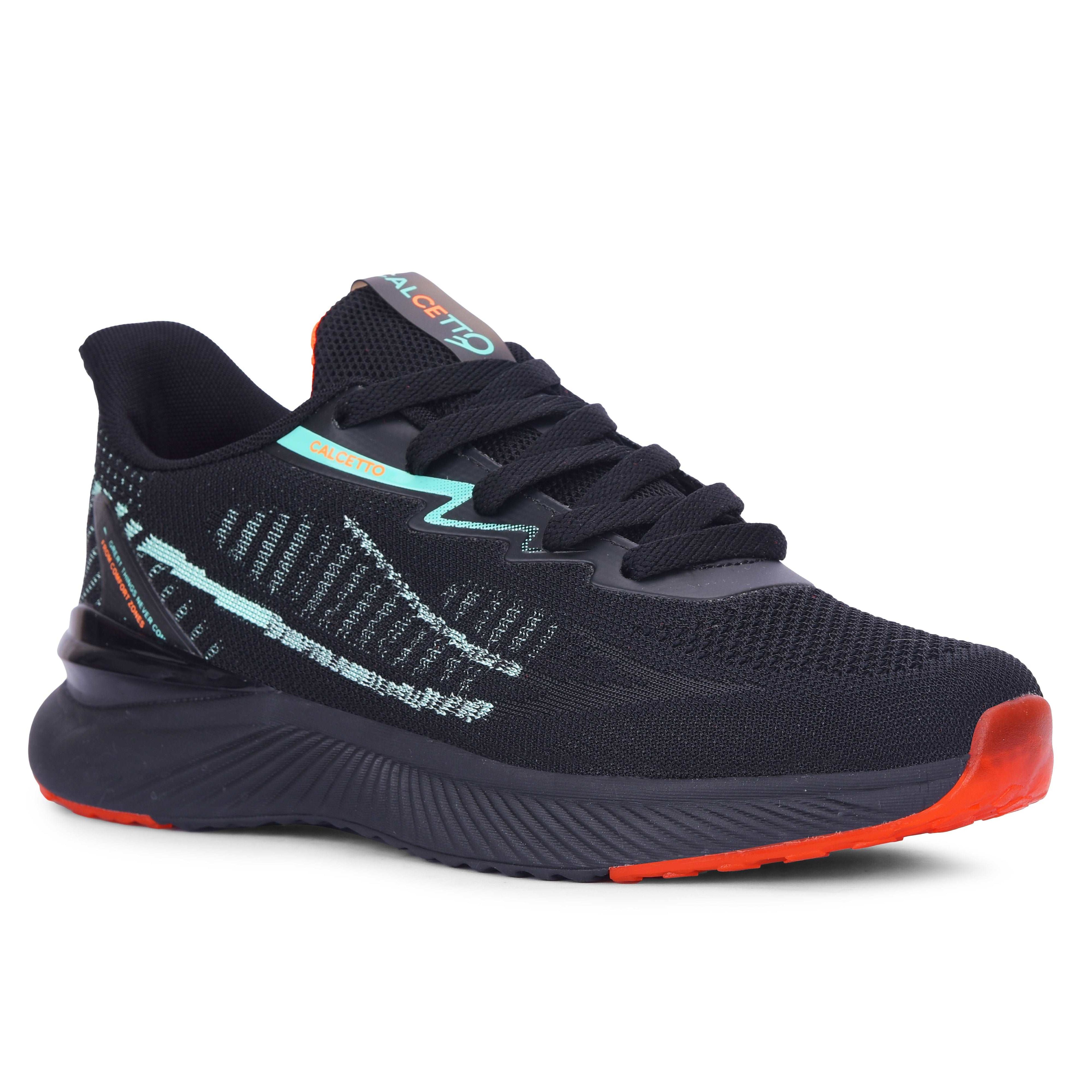 Calcetto CLT-0987 Black Green Running Sports Shoe For Men