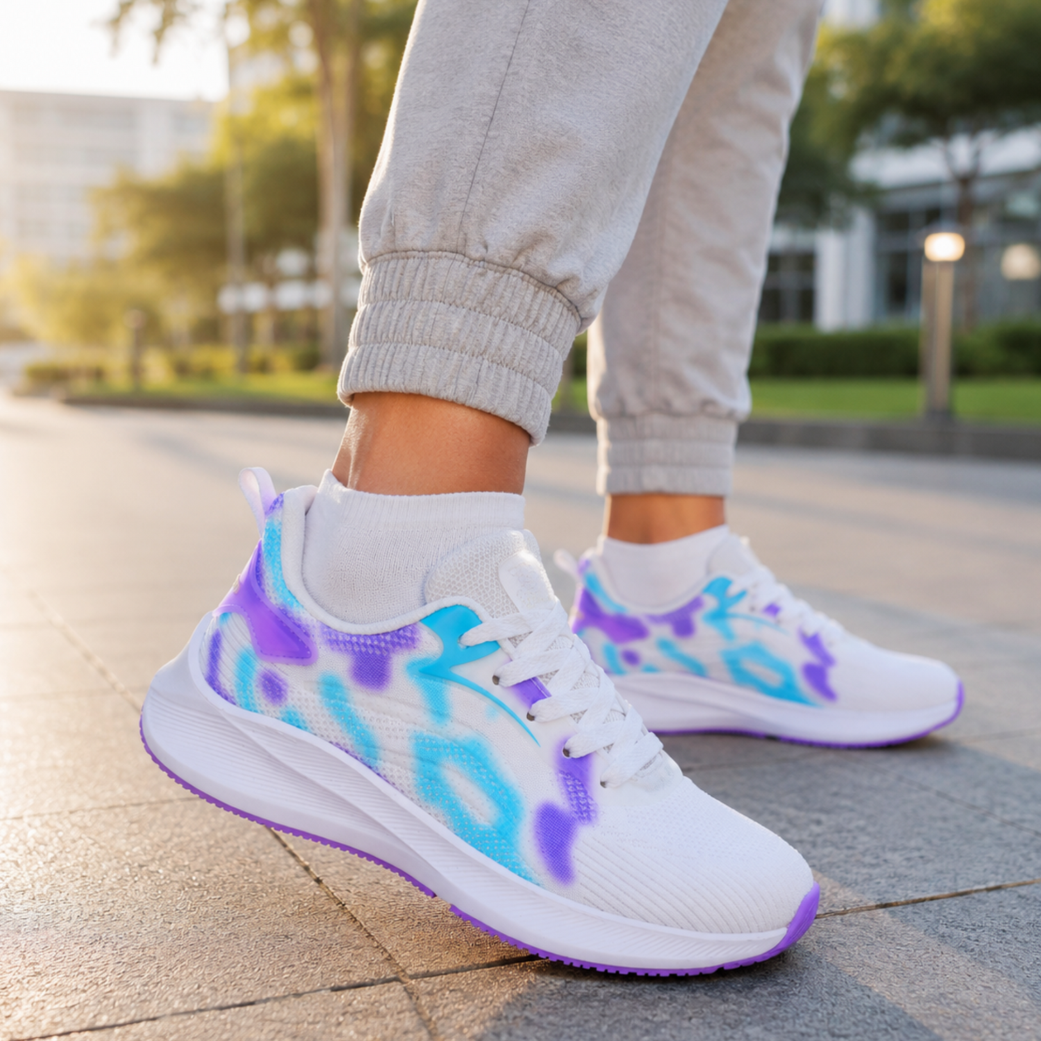 Women CLT-9830 Sports White Purple