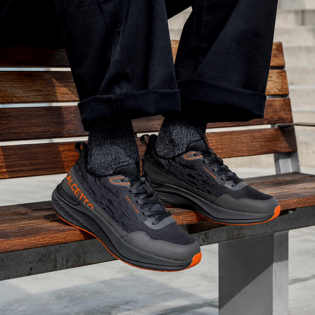 Light Weight CLT-1064_O D GREY ORANGE Running Shoes
