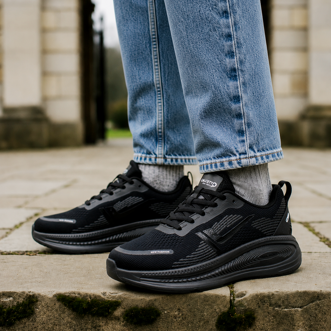 Light Weight CLT-1079 BLACK Running Shoes